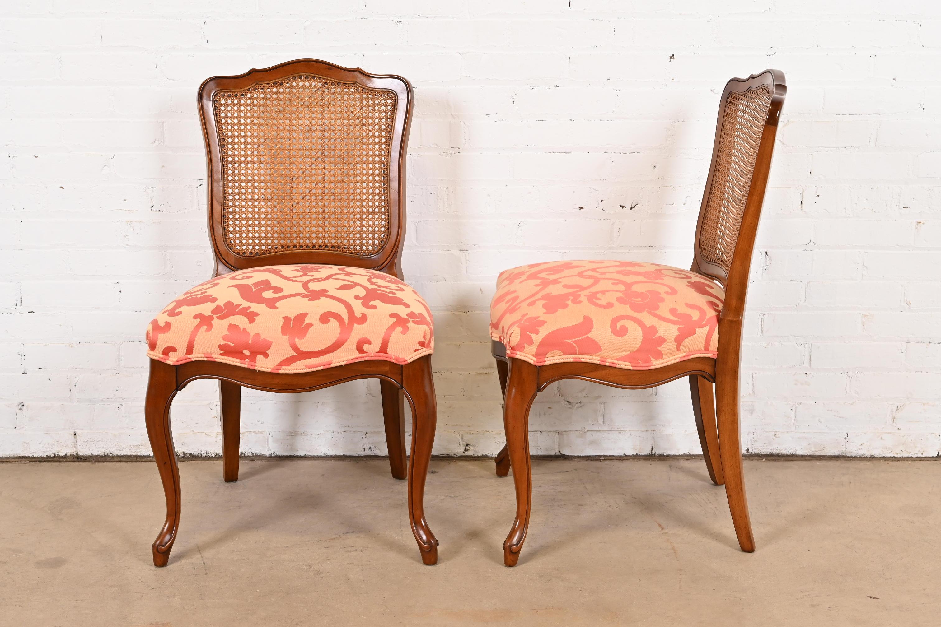 Kindel Furniture French Provincial Louis XV Carved Cherry Wood Dining Chairs 5