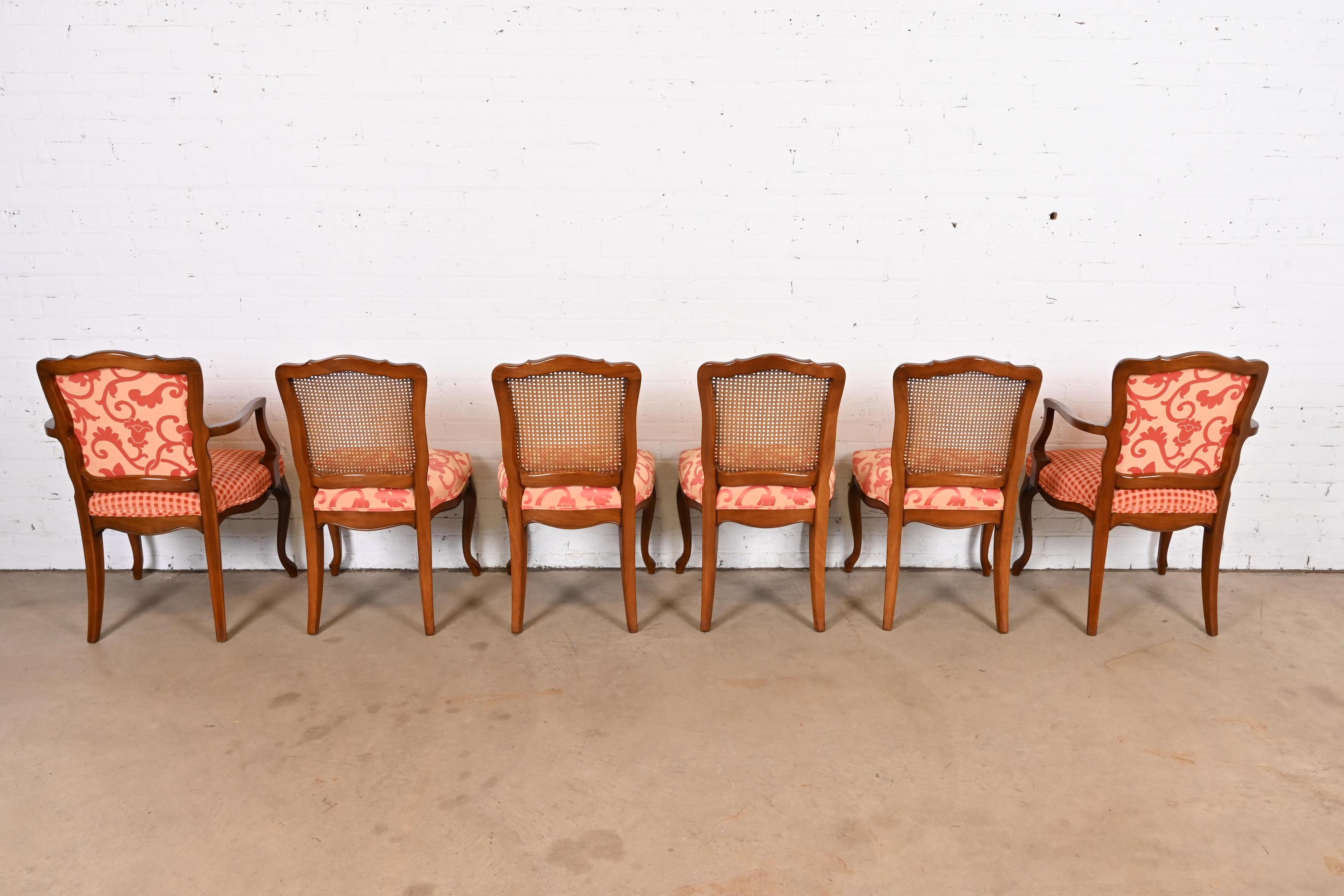 Kindel Furniture French Provincial Louis XV Carved Cherry Wood Dining Chairs 6