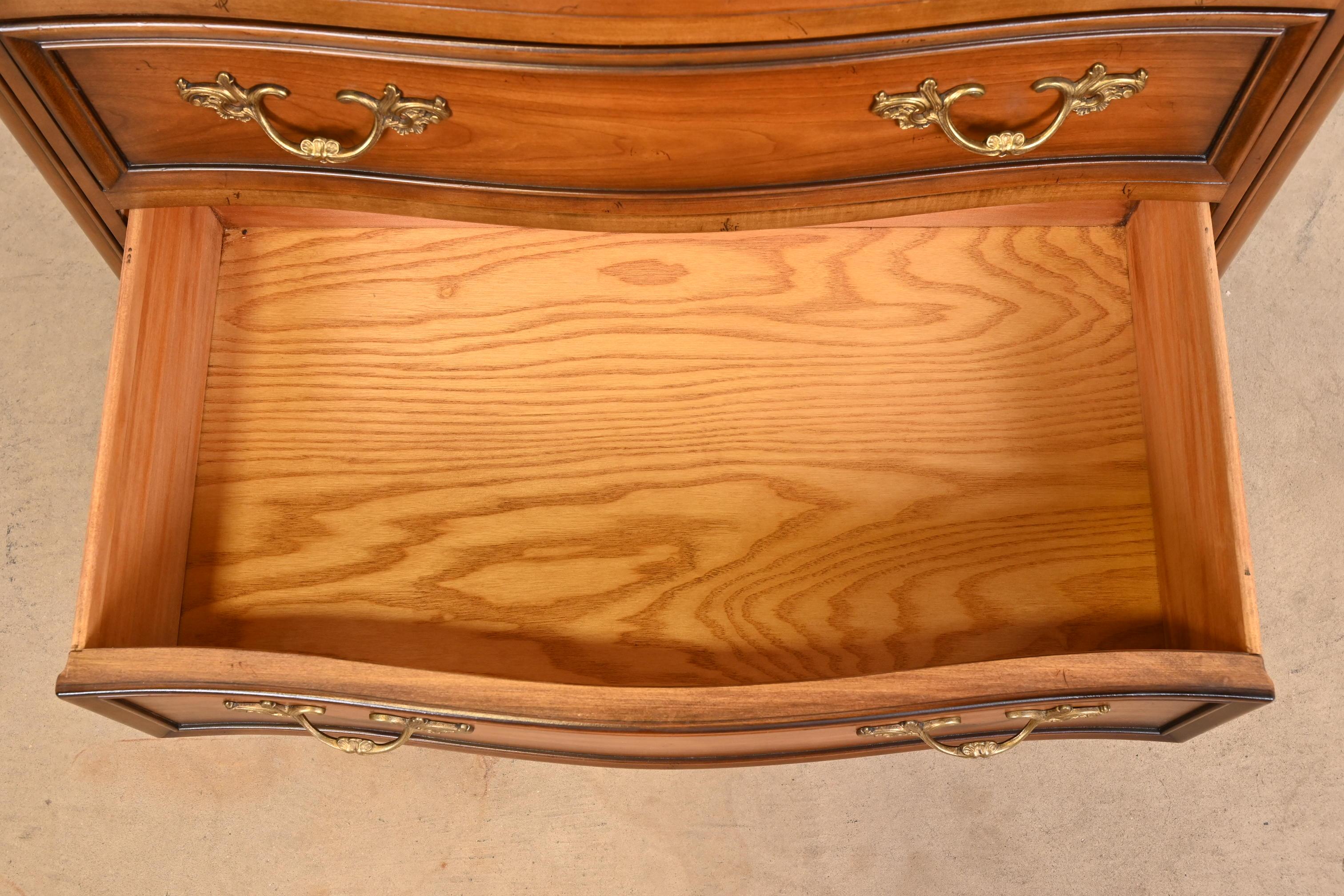 Kindel Furniture French Provincial Louis XV Carved Cherry Wood Highboy Dresser 4