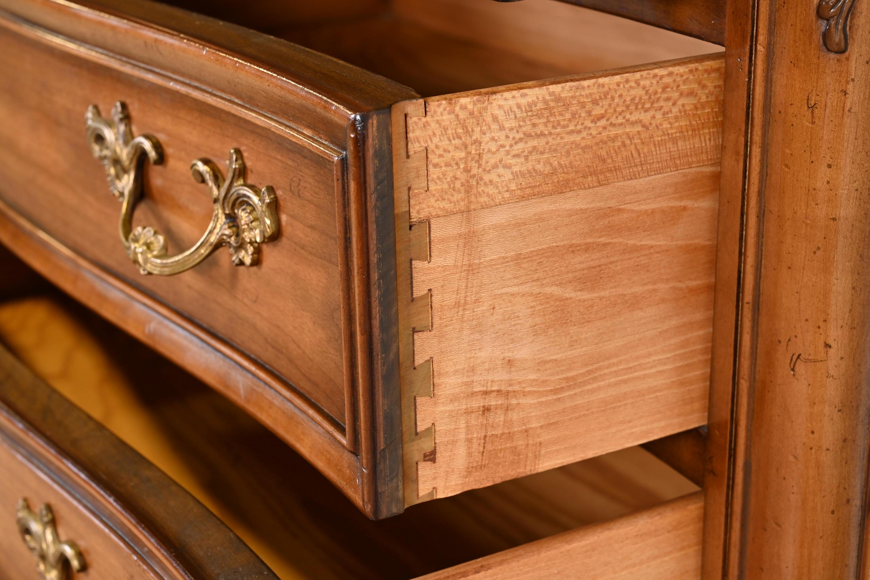 Kindel Furniture French Provincial Louis XV Carved Cherry Wood Highboy Dresser 5