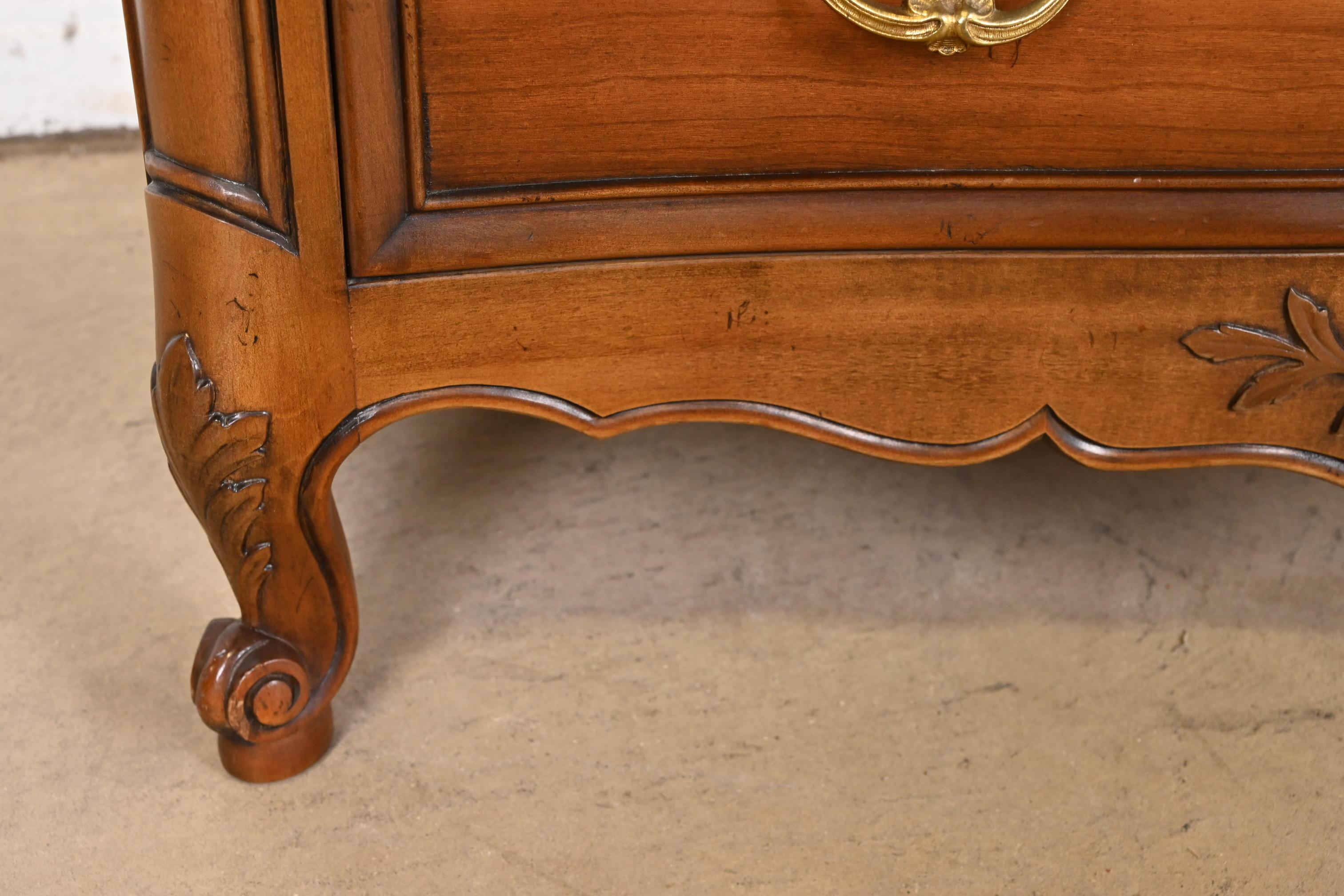 Kindel Furniture French Provincial Louis XV Carved Cherry Wood Highboy Dresser 7