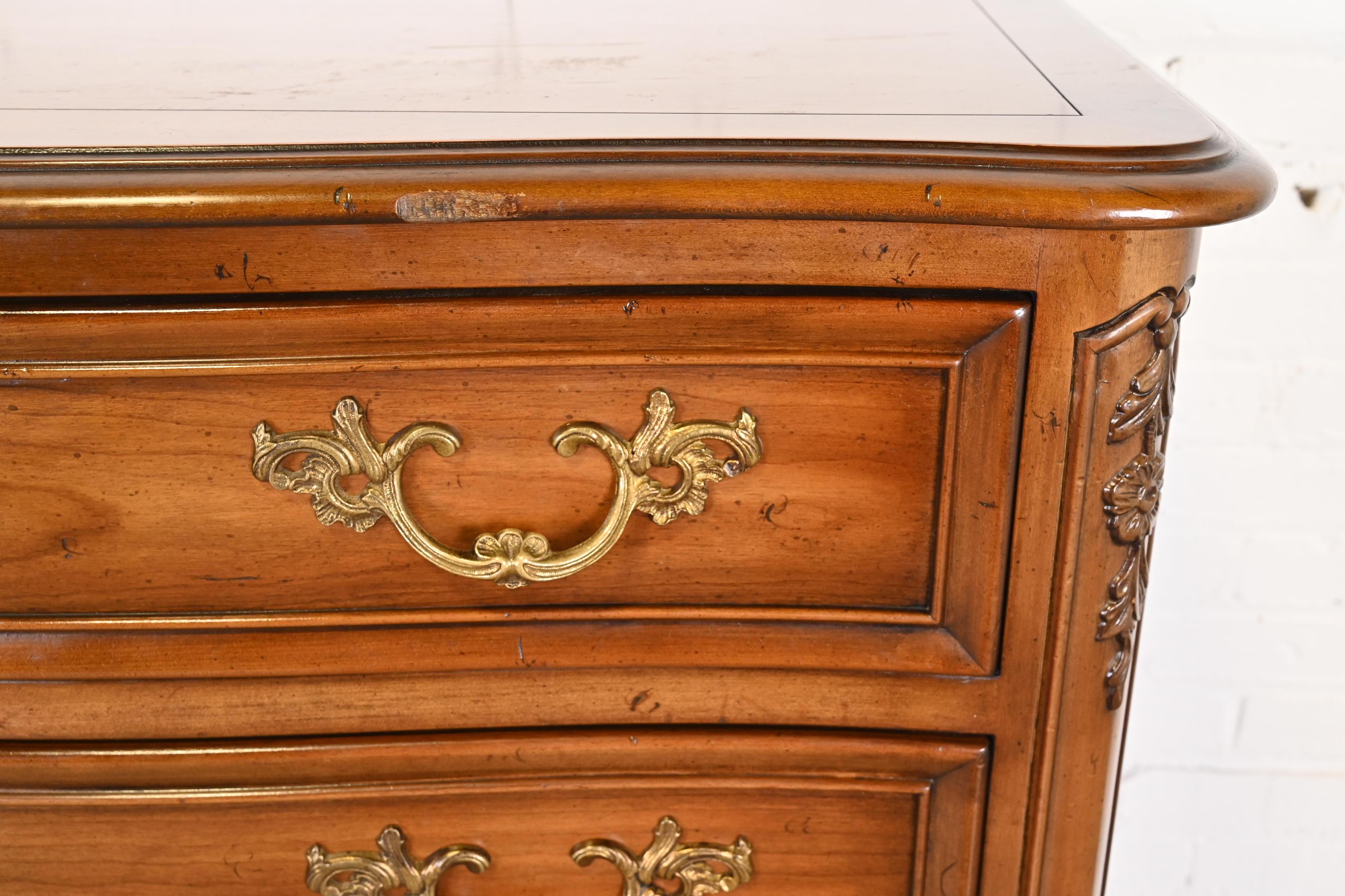 Kindel Furniture French Provincial Louis XV Carved Cherry Wood Highboy Dresser 8