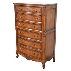 Kindel Furniture Französische Provence Louis XV geschnitzte Kirschbaumholz-Hochkommode