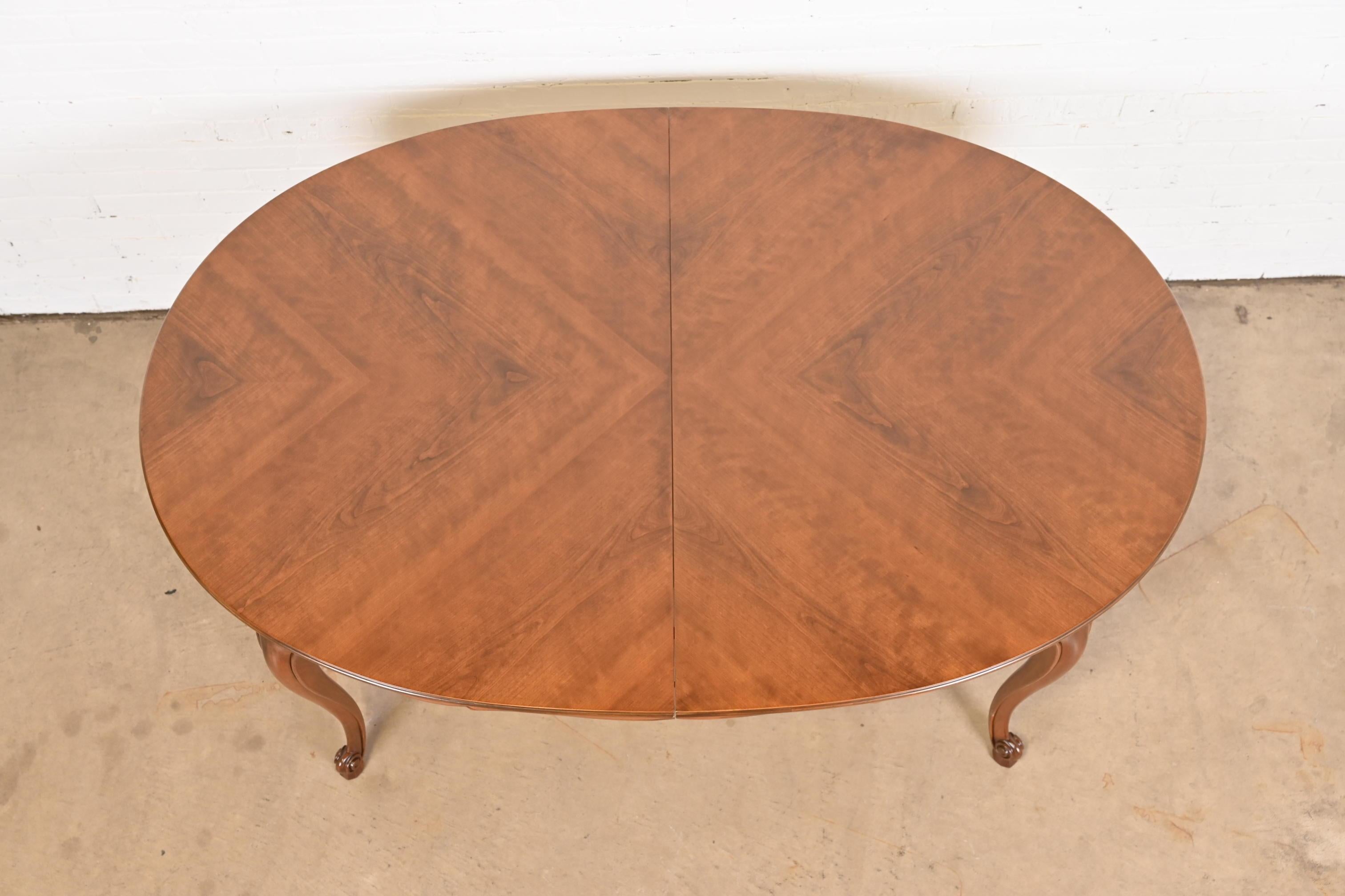 Kindel Furniture French Provincial Louis XV Cherry Wood Dining Table, Refinished For Sale 3
