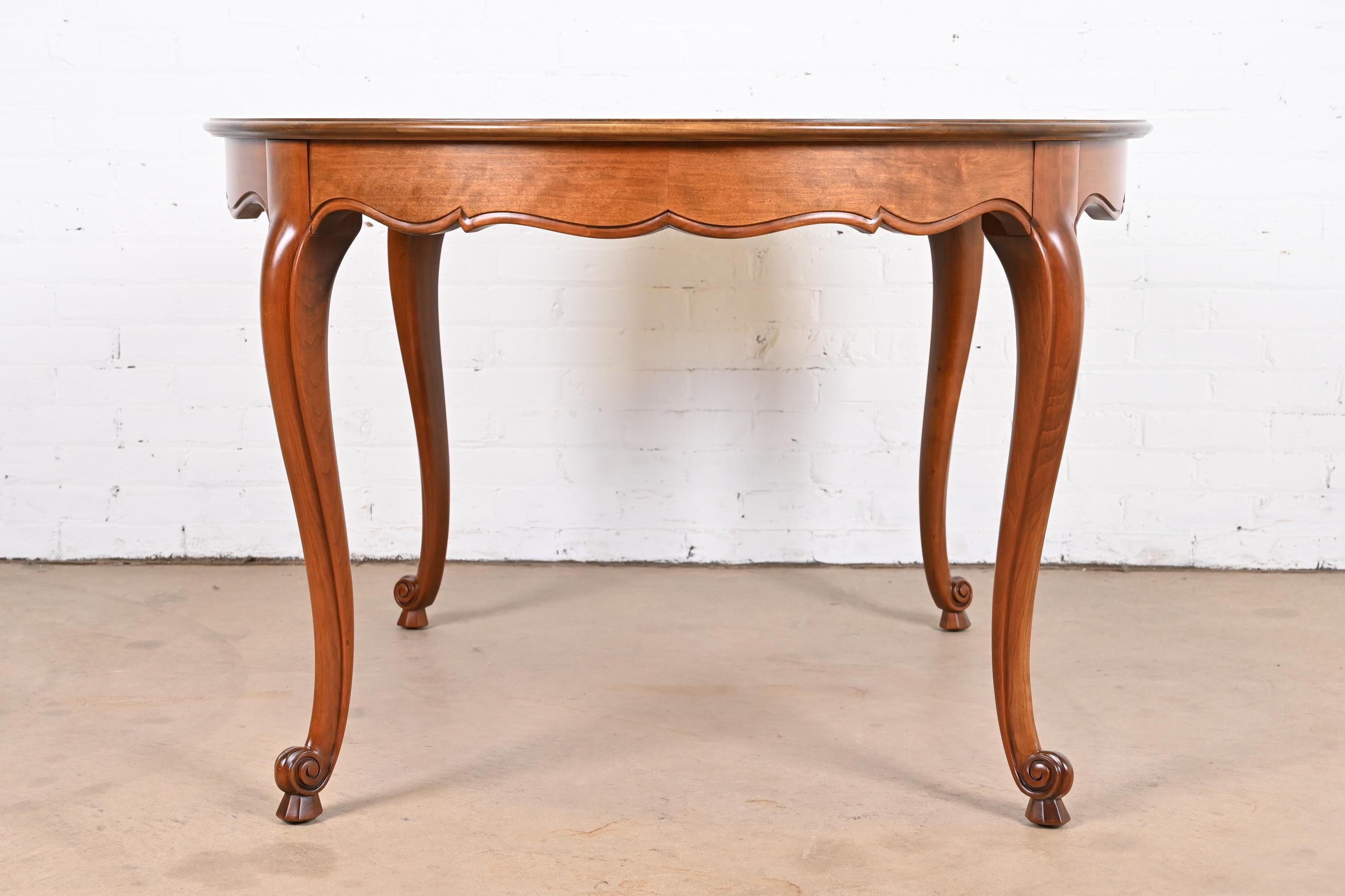 Kindel Furniture French Provincial Louis XV Cherry Wood Dining Table, Refinished 13