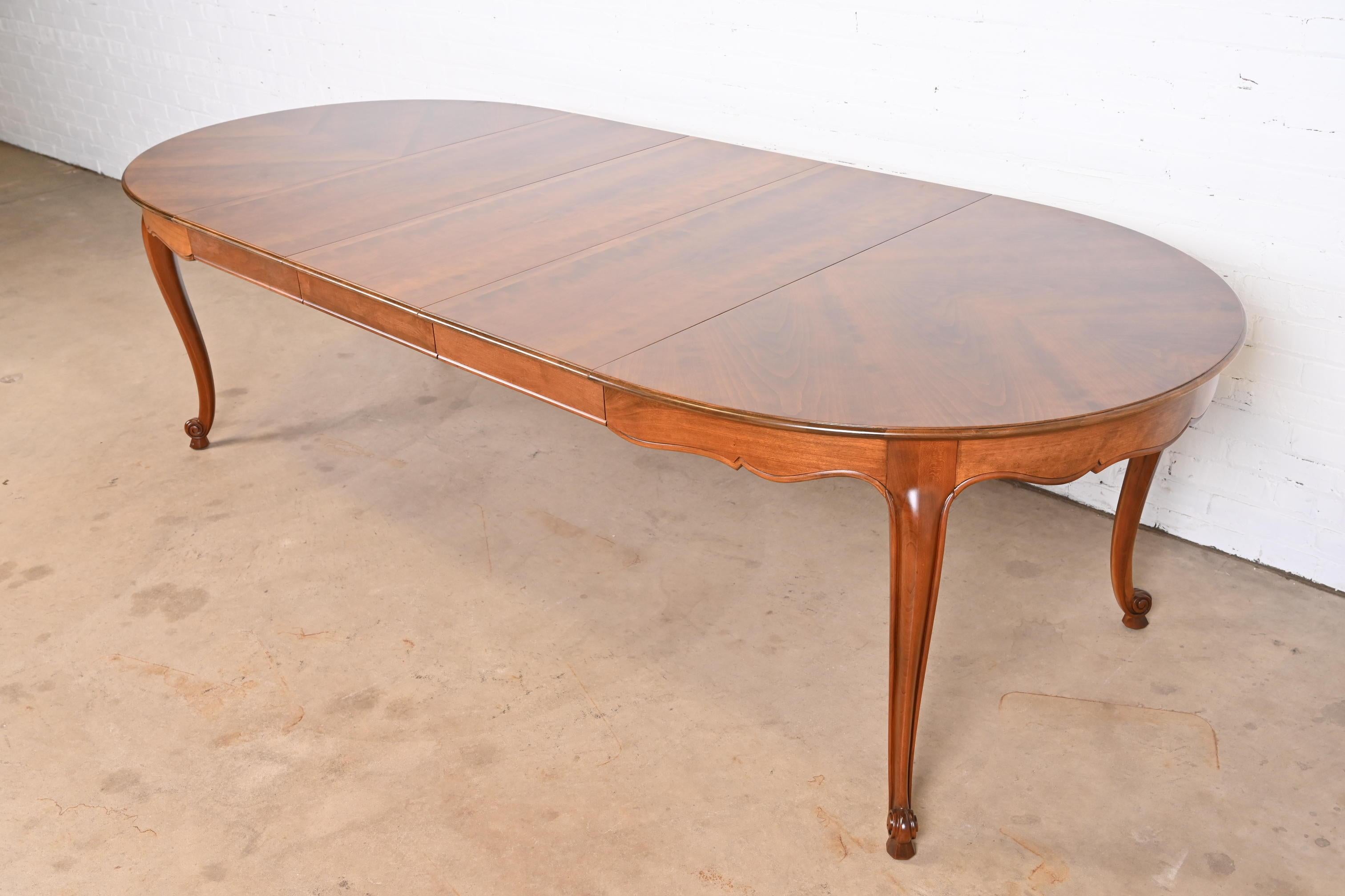 Late 20th Century Kindel Furniture French Provincial Louis XV Cherry Wood Dining Table, Refinished