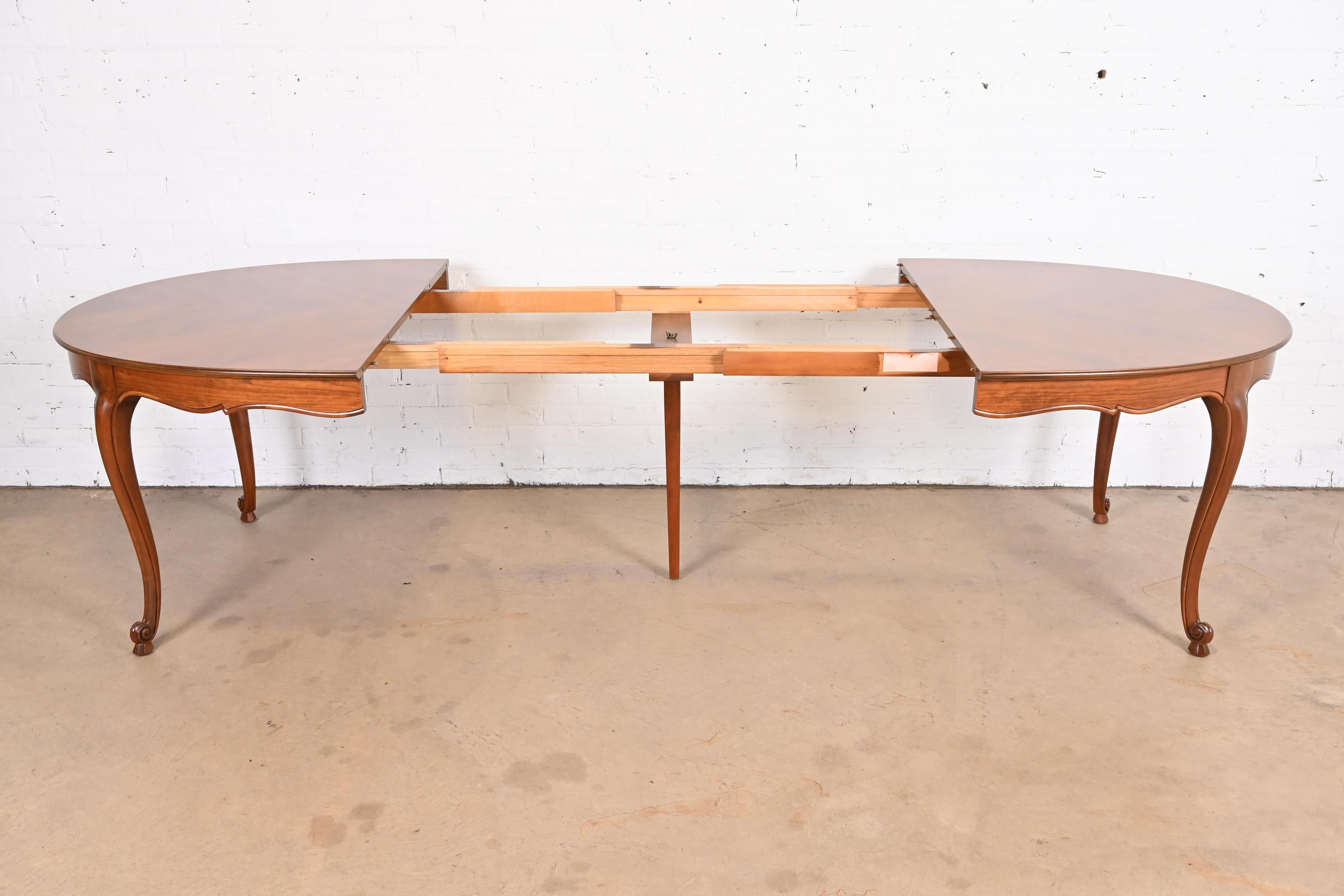 Mid-20th Century Kindel Furniture French Provincial Louis XV Cherry Wood Dining Table, Refinished For Sale