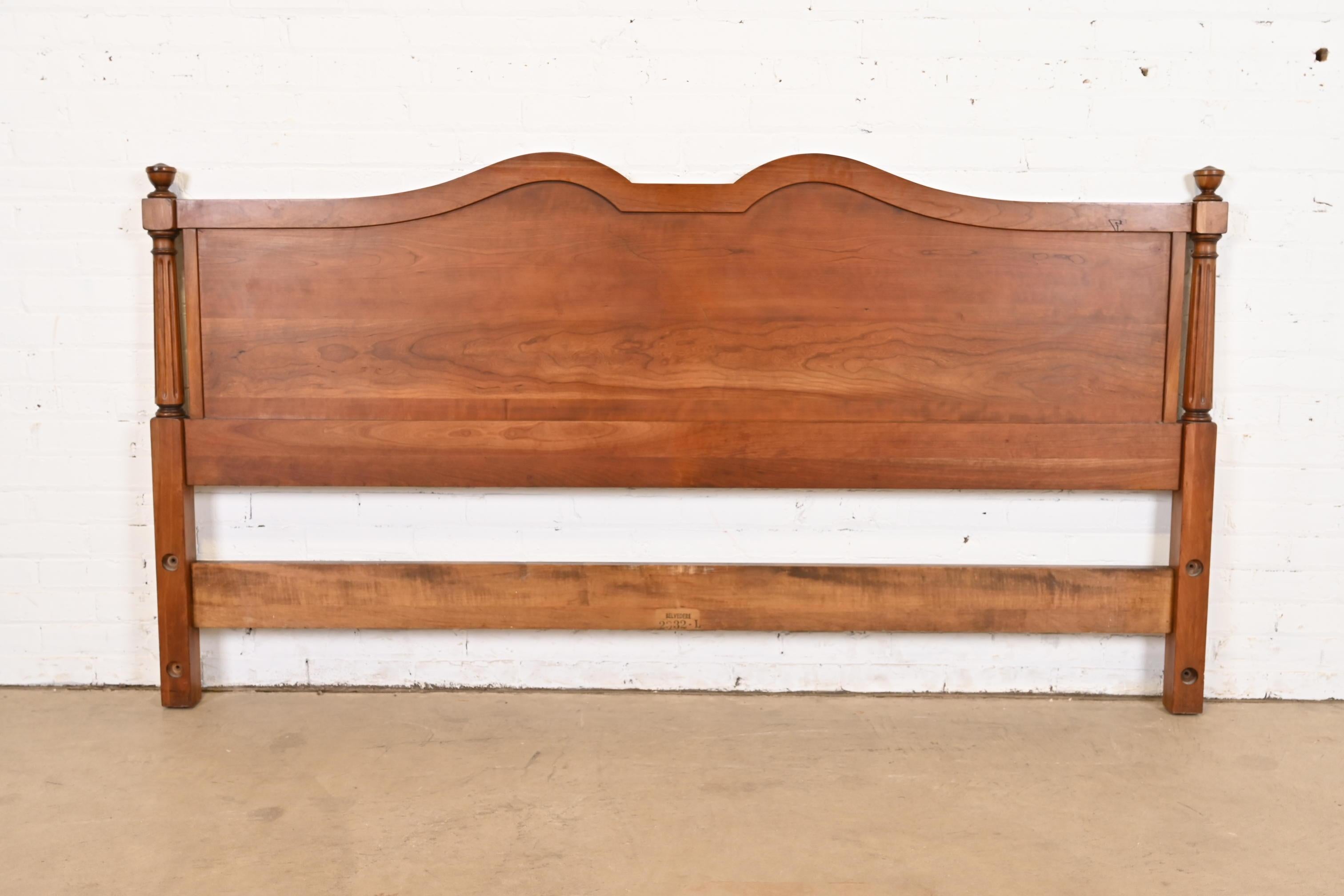 Kindel Furniture French Provincial Louis XV Cherry Wood King Size Headboard For Sale 4