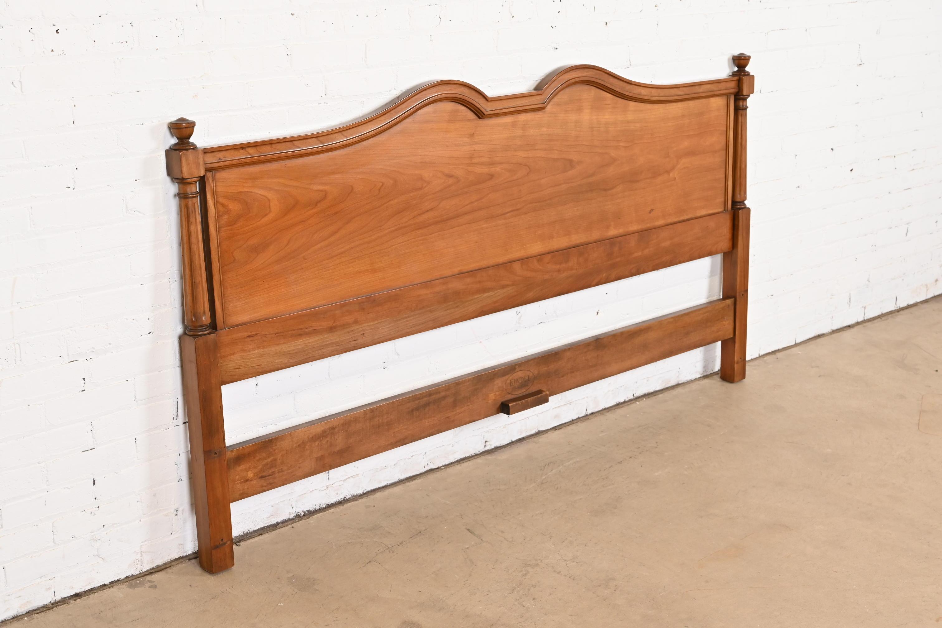 American Kindel Furniture French Provincial Louis XV Cherry Wood King Size Headboard For Sale