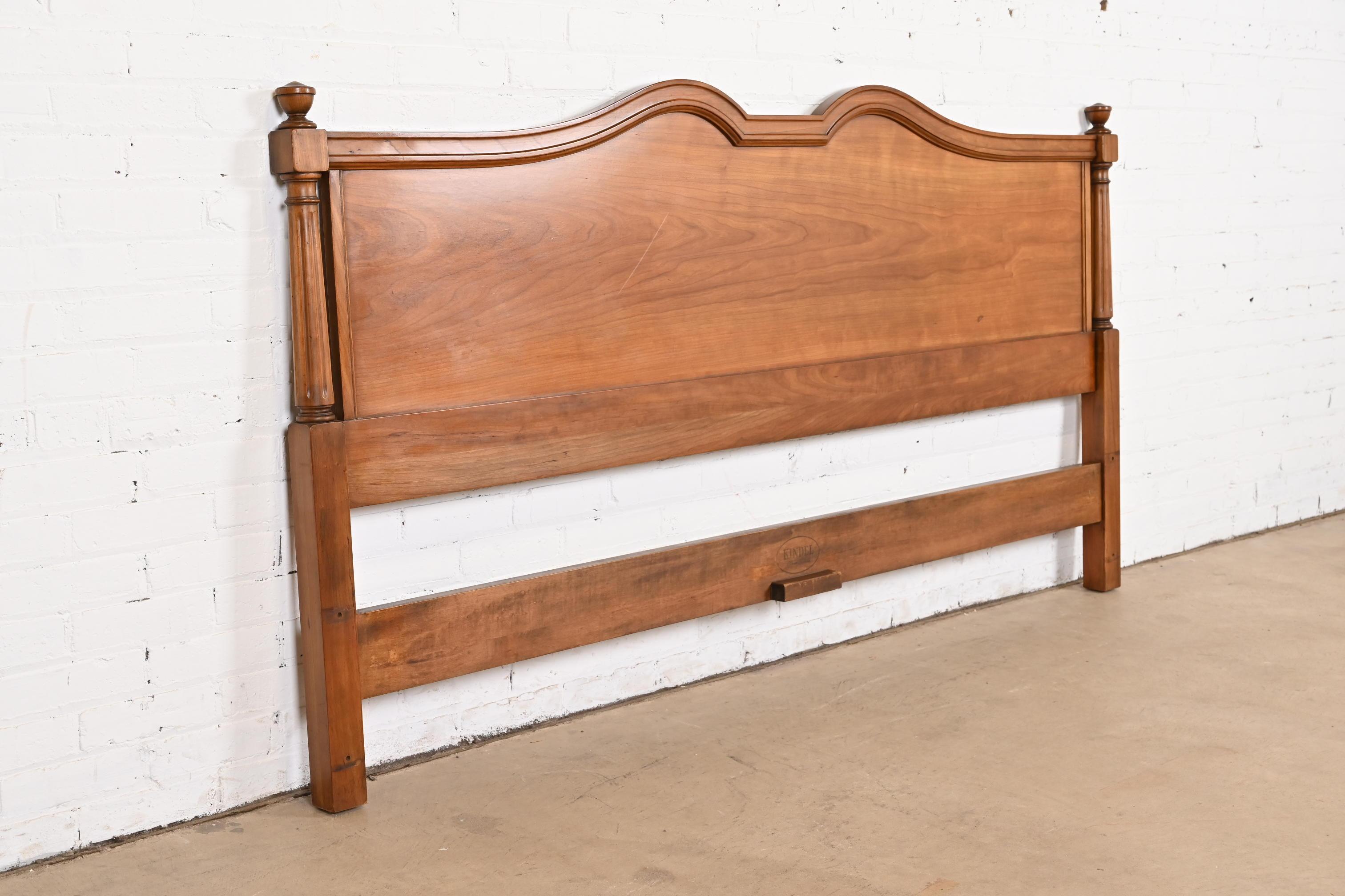 Kindel Furniture French Provincial Louis XV Cherry Wood King Size Headboard In Good Condition For Sale In South Bend, IN
