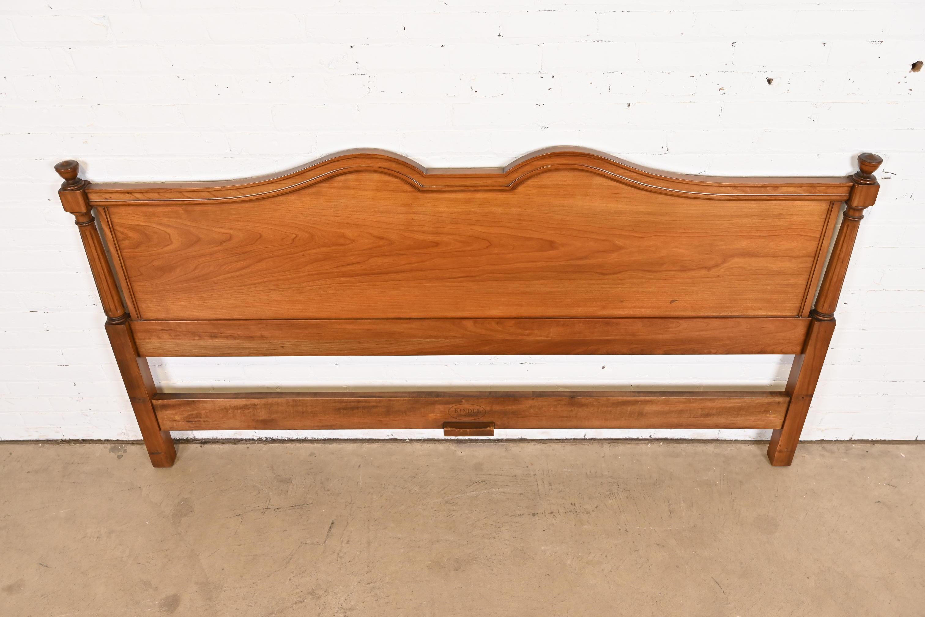 Mid-20th Century Kindel Furniture French Provincial Louis XV Cherry Wood King Size Headboard For Sale