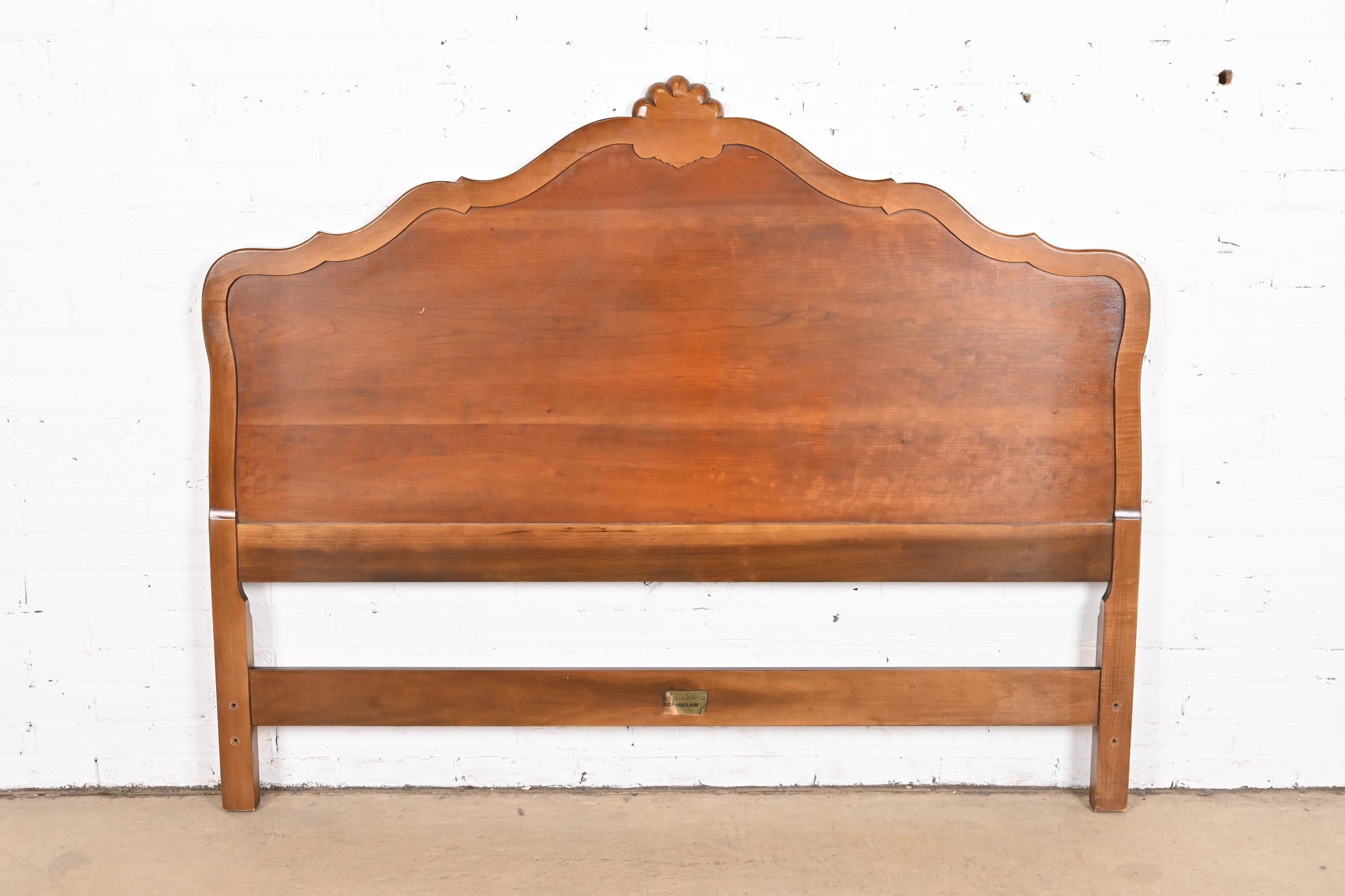 American Kindel Furniture French Provincial Louis XV Cherry Wood Queen Size Headboard