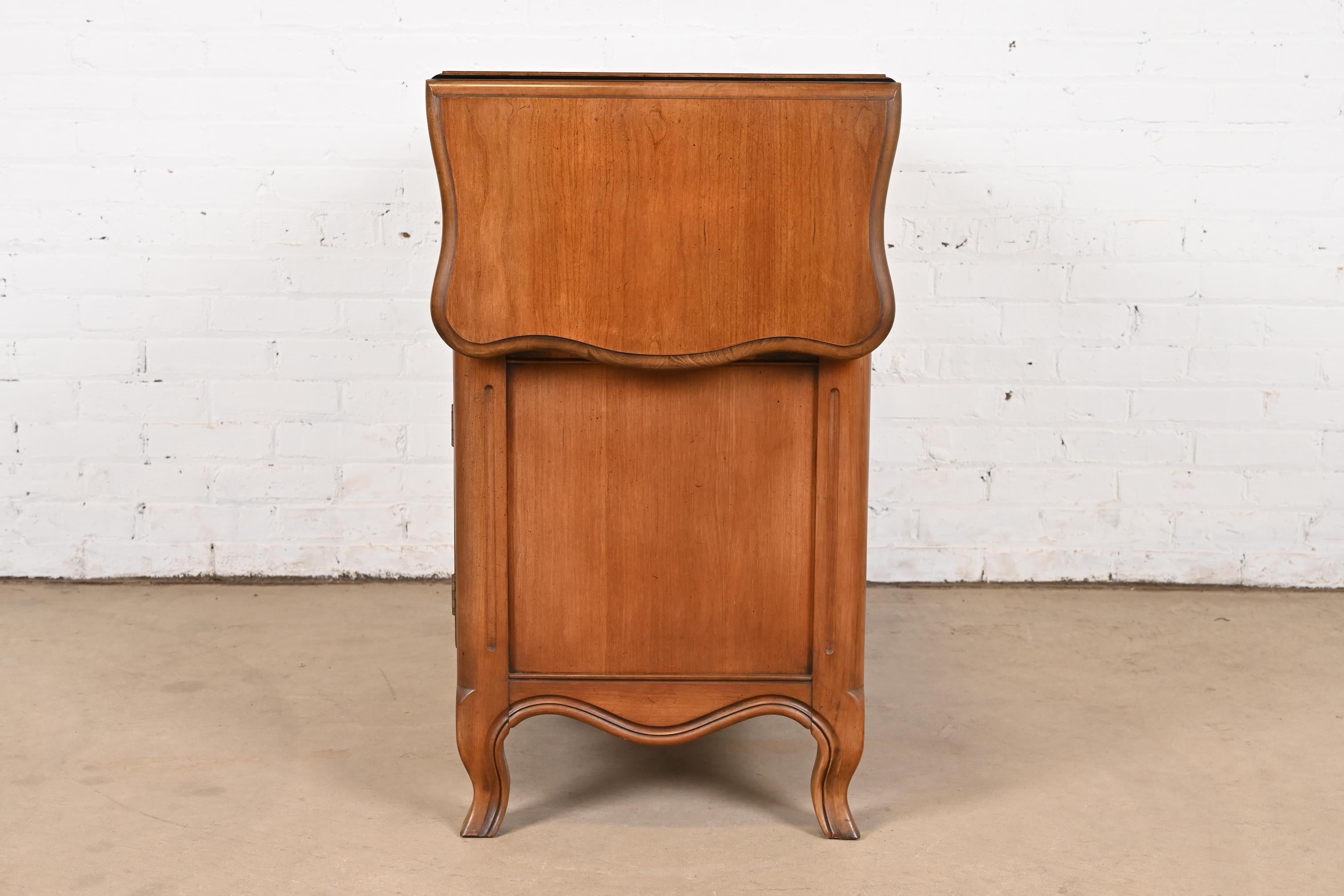 Kindel Furniture French Provincial Louis XV Cherry Wood Server or Bar Cabinet For Sale 5