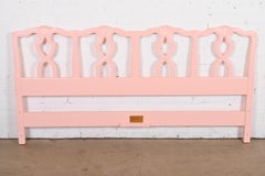 Kindel Furniture French Provincial Louis XV Pink Lacquered King Size Headboard