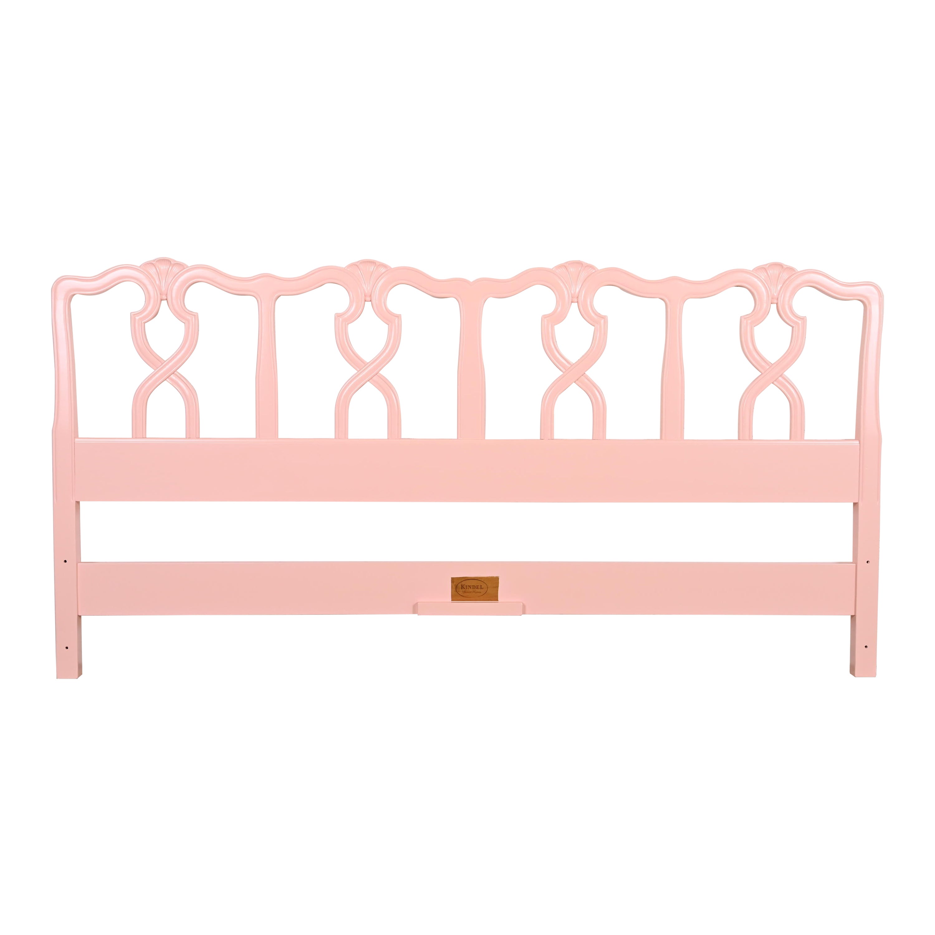 Kindel Furniture - Testata da letto matrimoniale in stile provinciale Luigi XV laccata di rosa