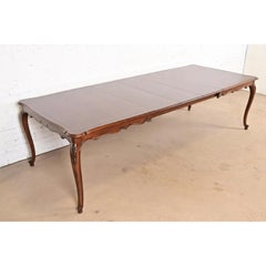 Kindel Furniture French Provincial Louis XV Walnut Dining Table, Refinished