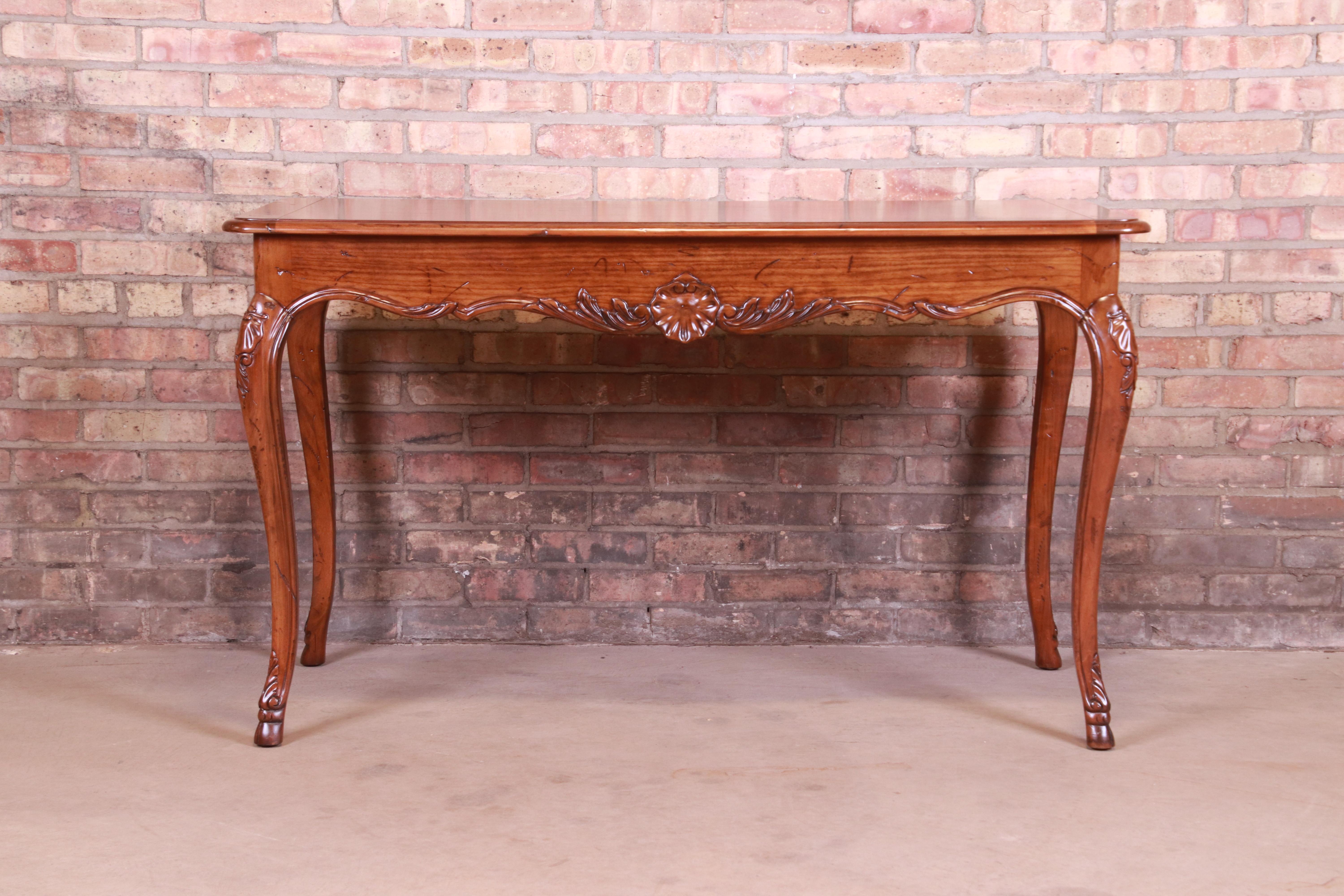 American Kindel Furniture French Provincial Louis XV Walnut Writing Desk or Console