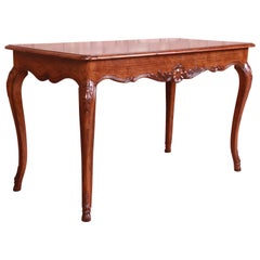 Kindel Furniture French Provincial Louis XV Walnut Writing Desk or Console