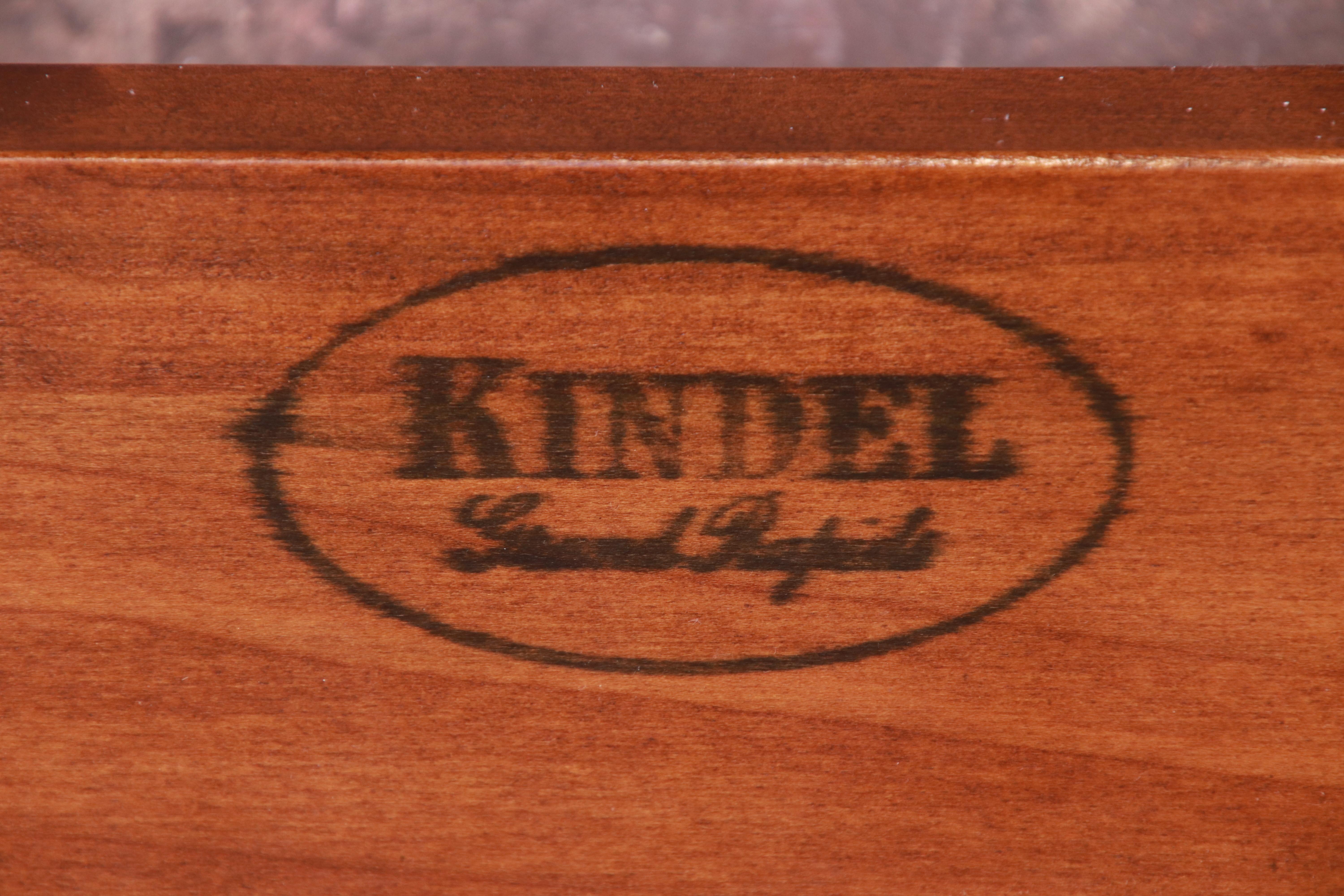 Kindel Furniture French Regency Cherry Wood and Cane King Size Headboard, 1960s 5