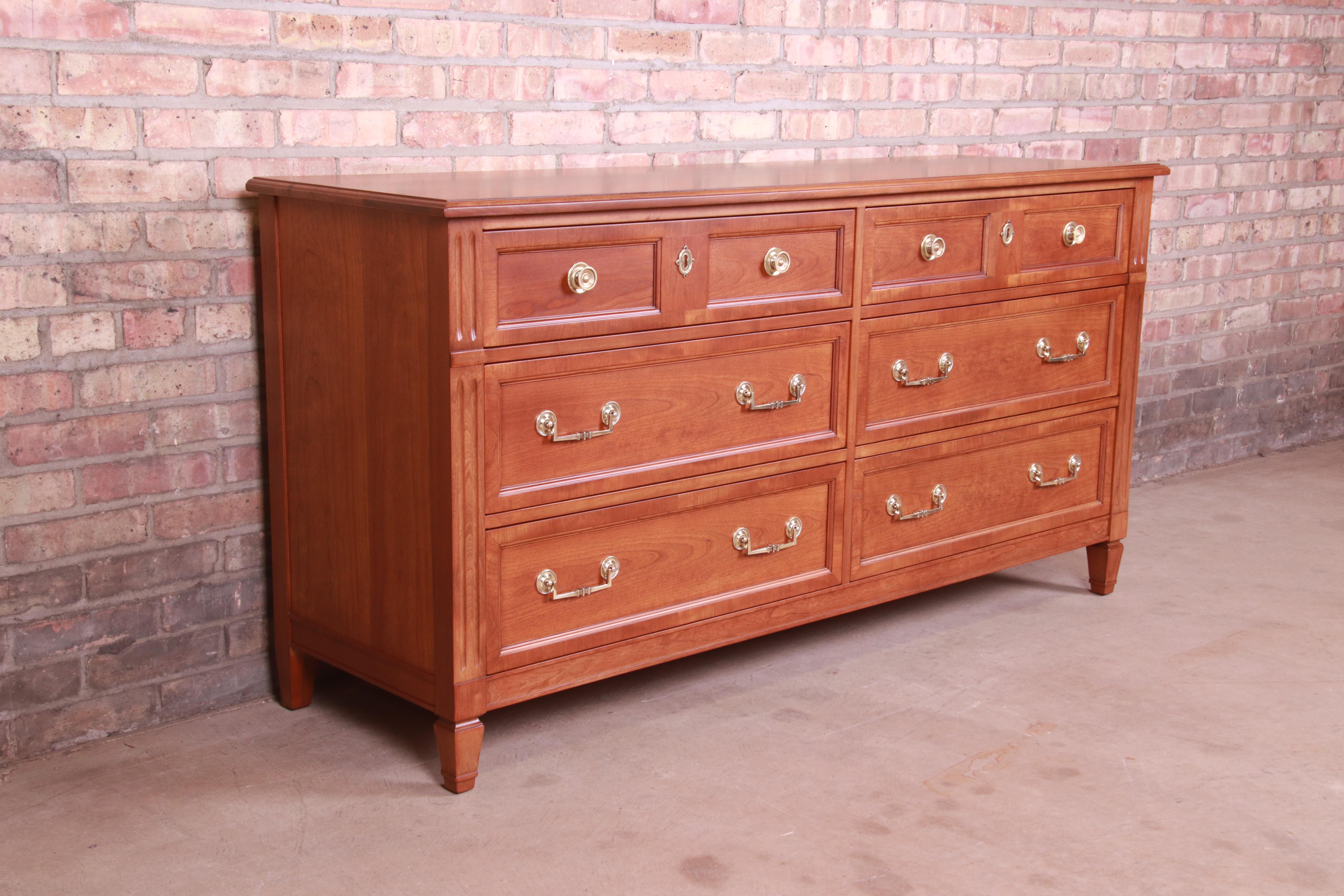 Kindel Furniture French Regency Cherry Wood Dresser or Credenza, Refinished In Good Condition In South Bend, IN