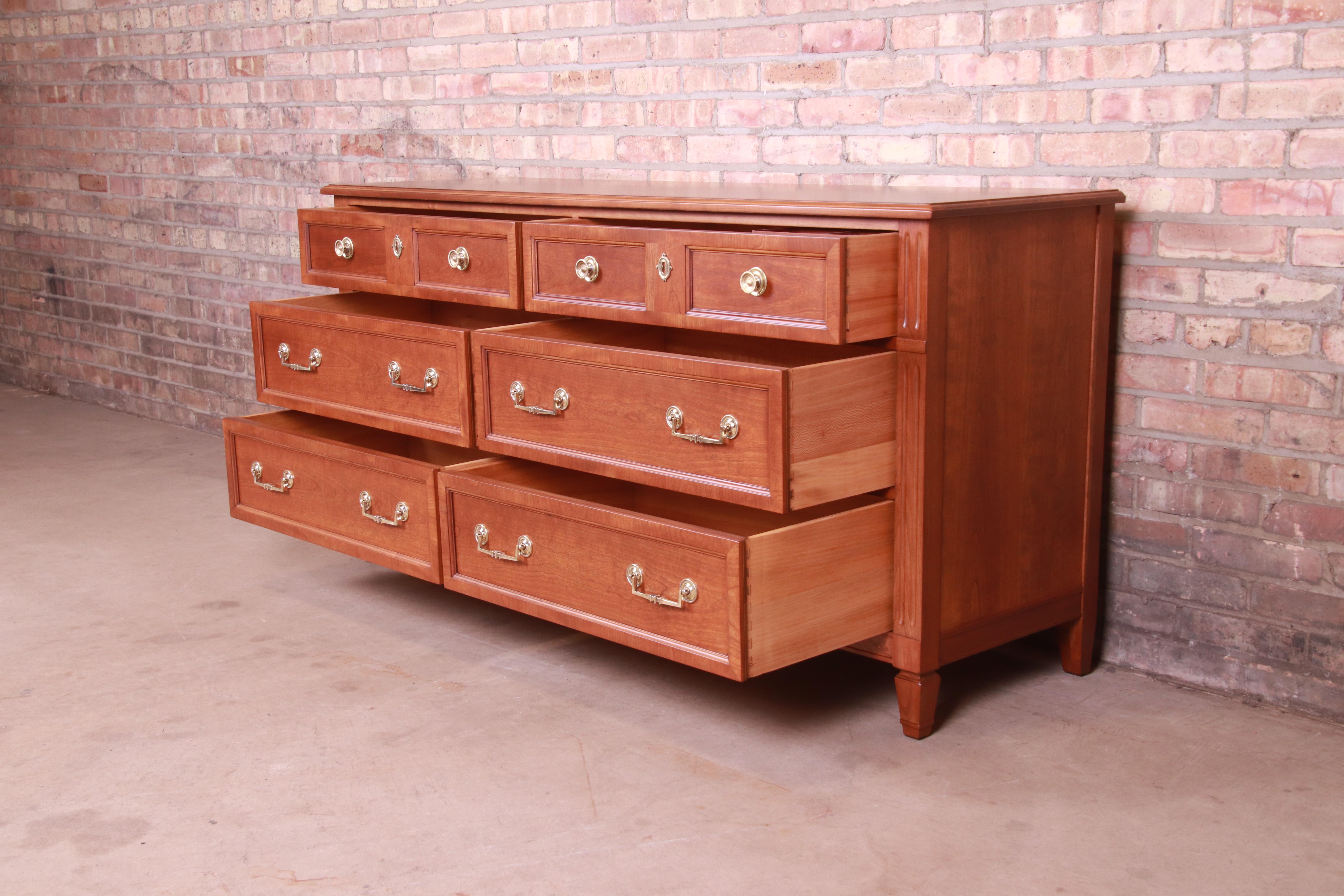 Kindel Furniture French Regency Cherry Wood Dresser or Credenza, Refinished 1