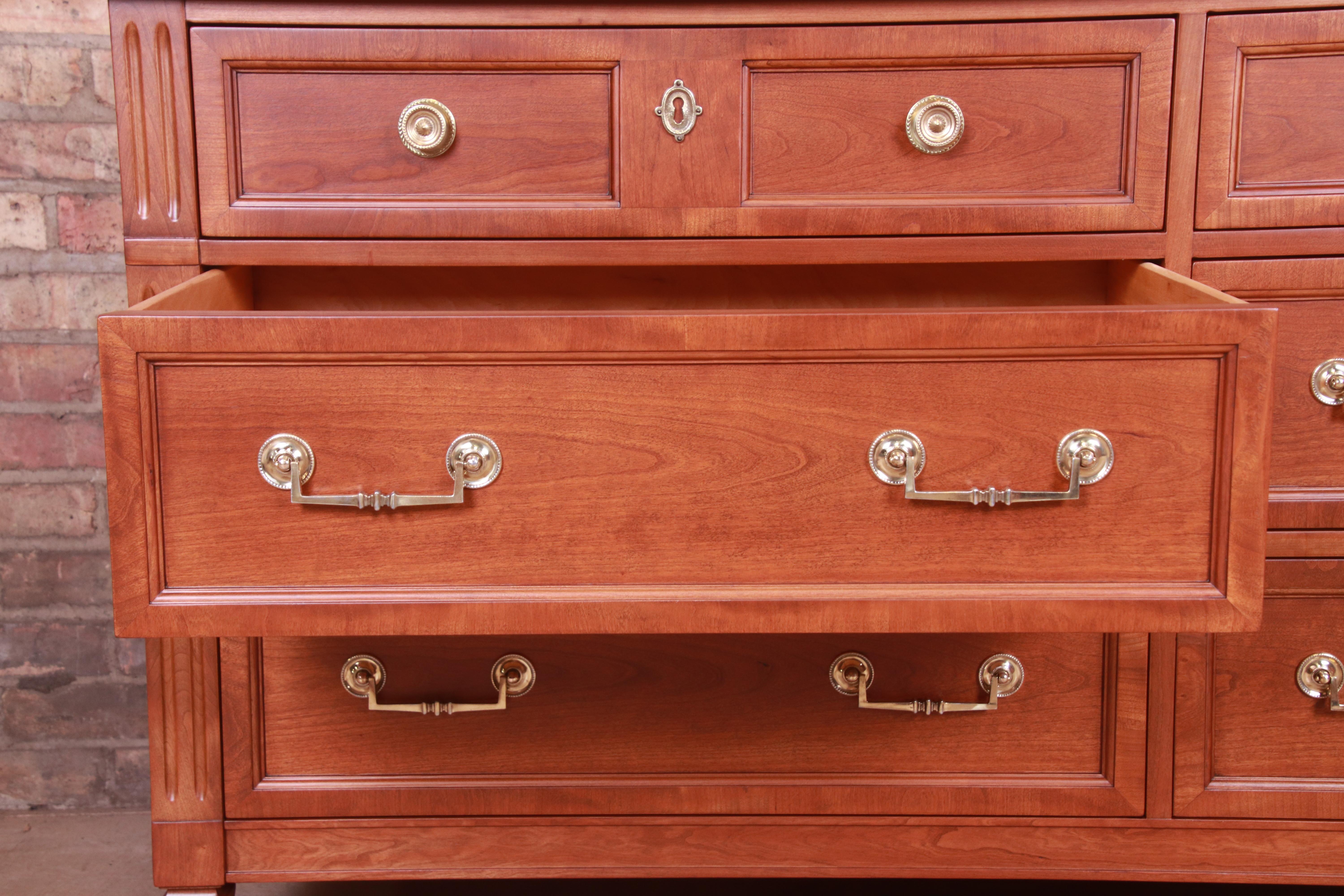 Kindel Furniture French Regency Cherry Wood Dresser or Credenza, Refinished 2