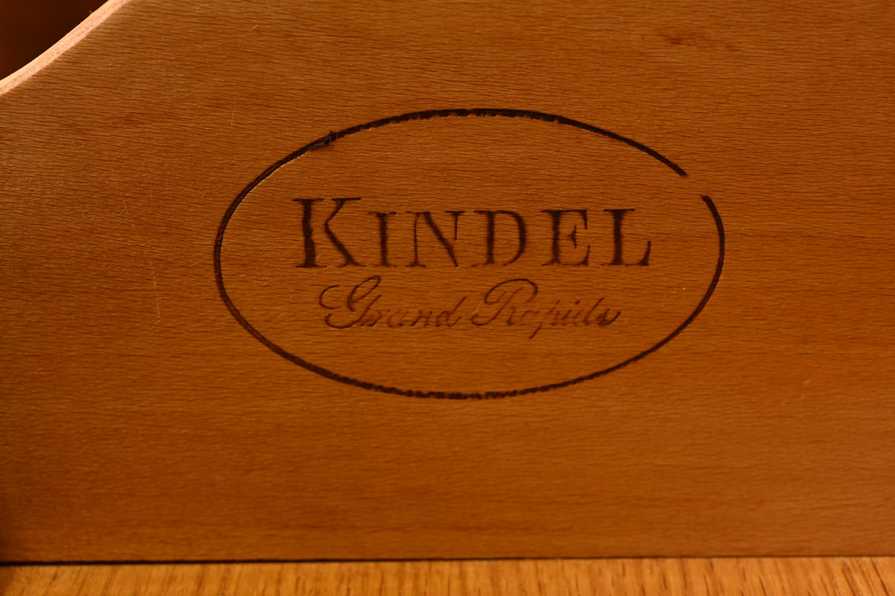 Kindel Furniture French Regency Cherry Wood Flip Top Rolling Bar Cabinet For Sale 3