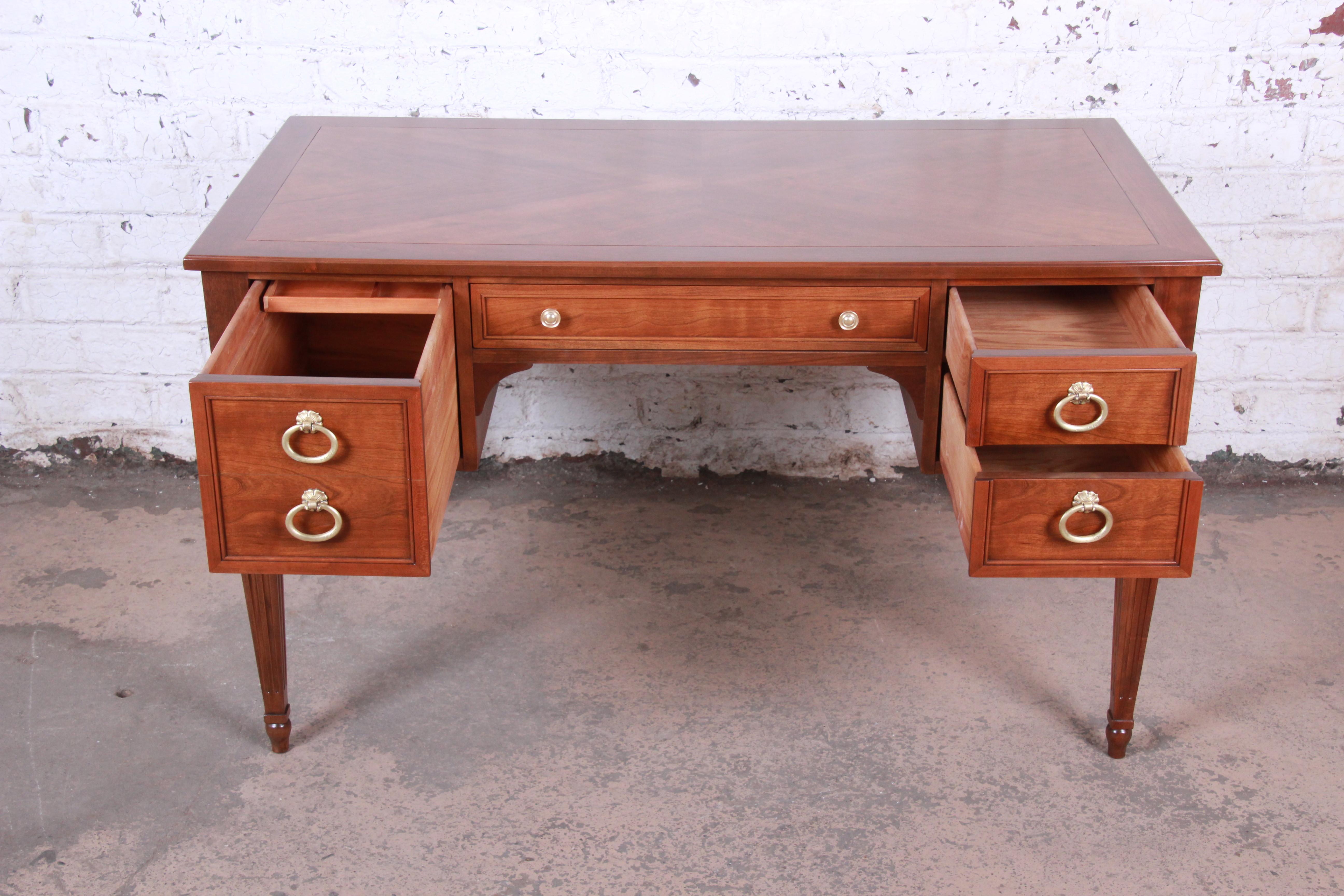Kindel Furniture French Regency Cherry Wood Writing Desk, Newly Restored 2
