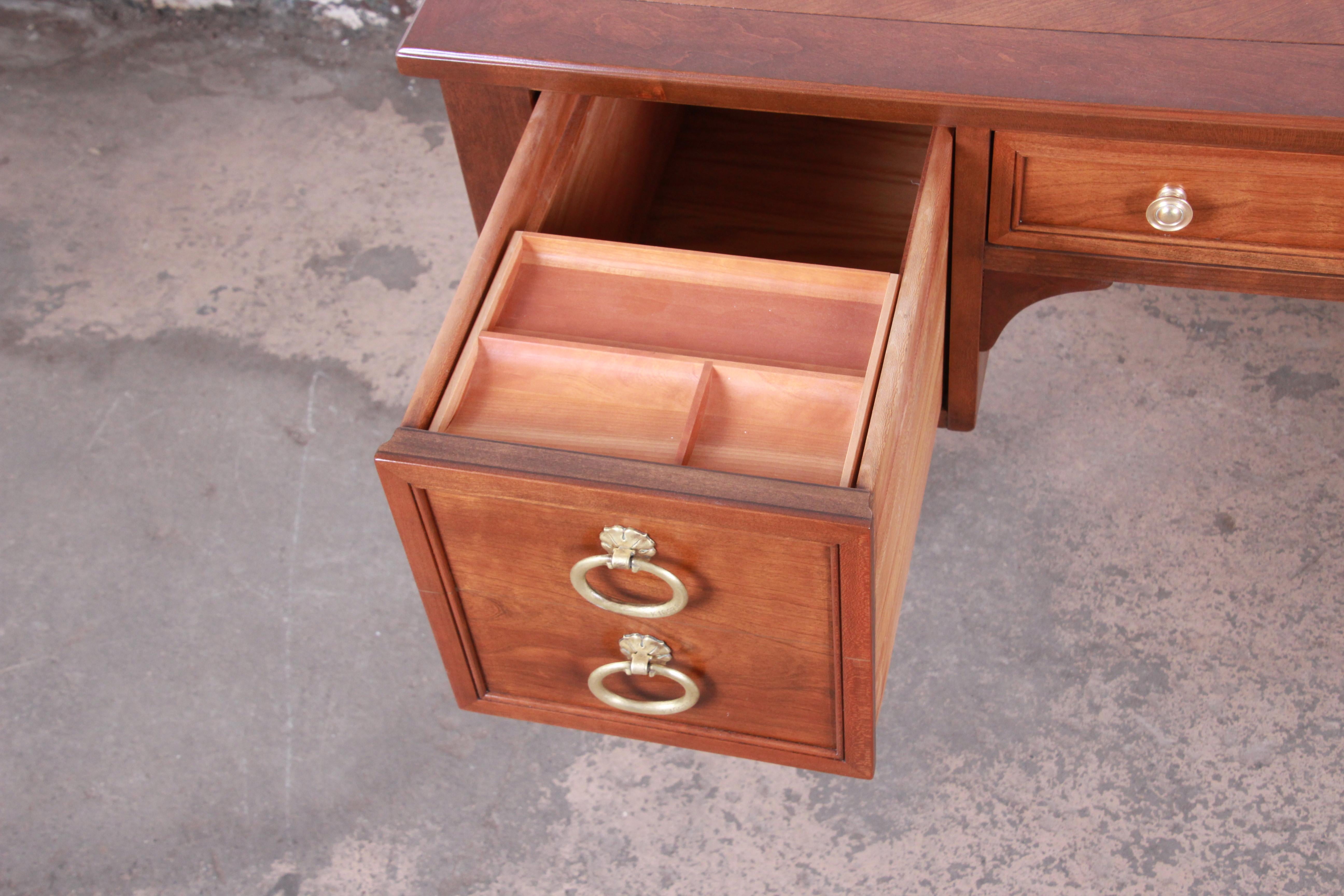 Kindel Furniture French Regency Cherry Wood Writing Desk, Newly Restored 3
