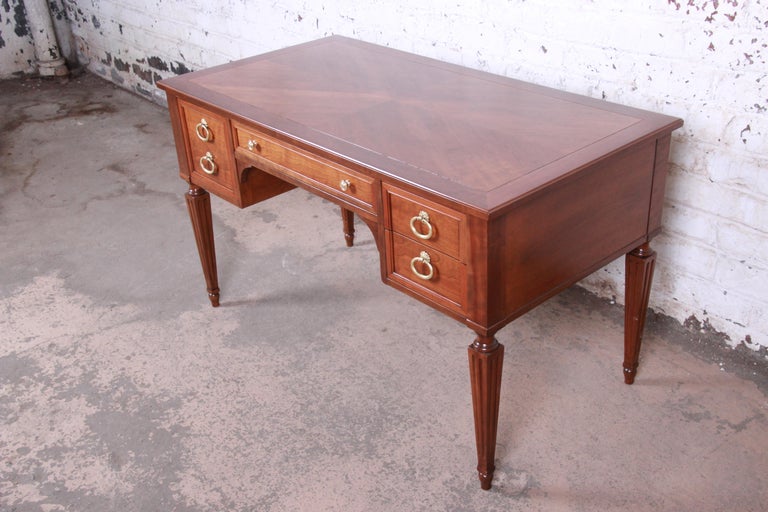 Kindel Furniture French Regency Cherry Wood Writing Desk, Newly Restored at 1stDibs