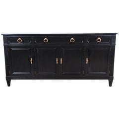 Retro Kindel Furniture French Regency Ebonized Sideboard Credenza