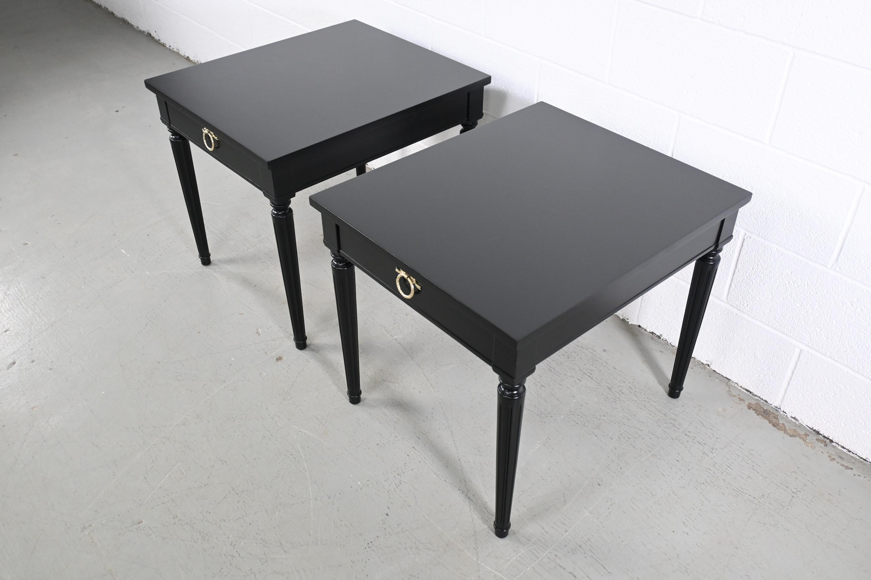 Lacquered Kindel Furniture French Regency End Tables, a Pair