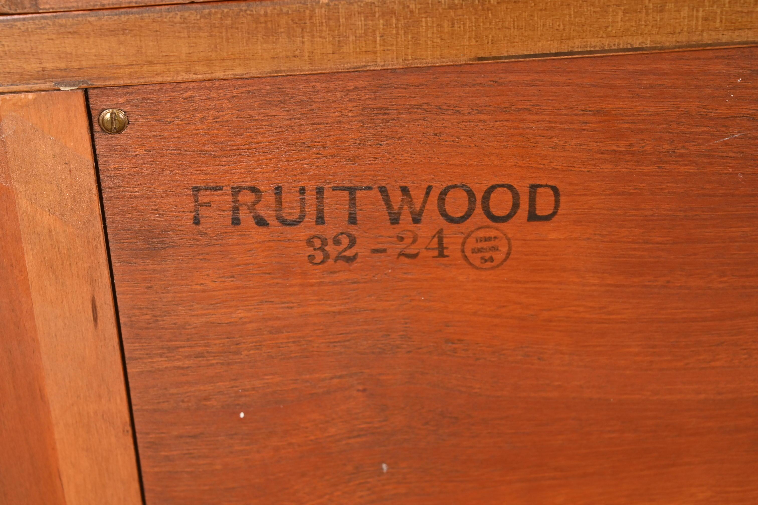 Kindel Furniture French Regency Fruitwood Breakfront Bookcase Cabinet, 1960s 6
