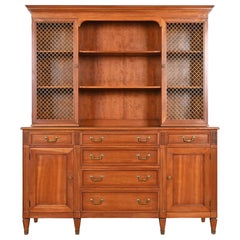 Kindel Furniture French Regency Fruitwood Breakfront Bookcase Cabinet, 1960s