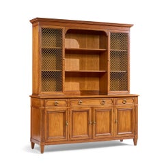 Kindel Furniture French Regency Fruitwood Breakfront Bookcase Cabinet Credenza