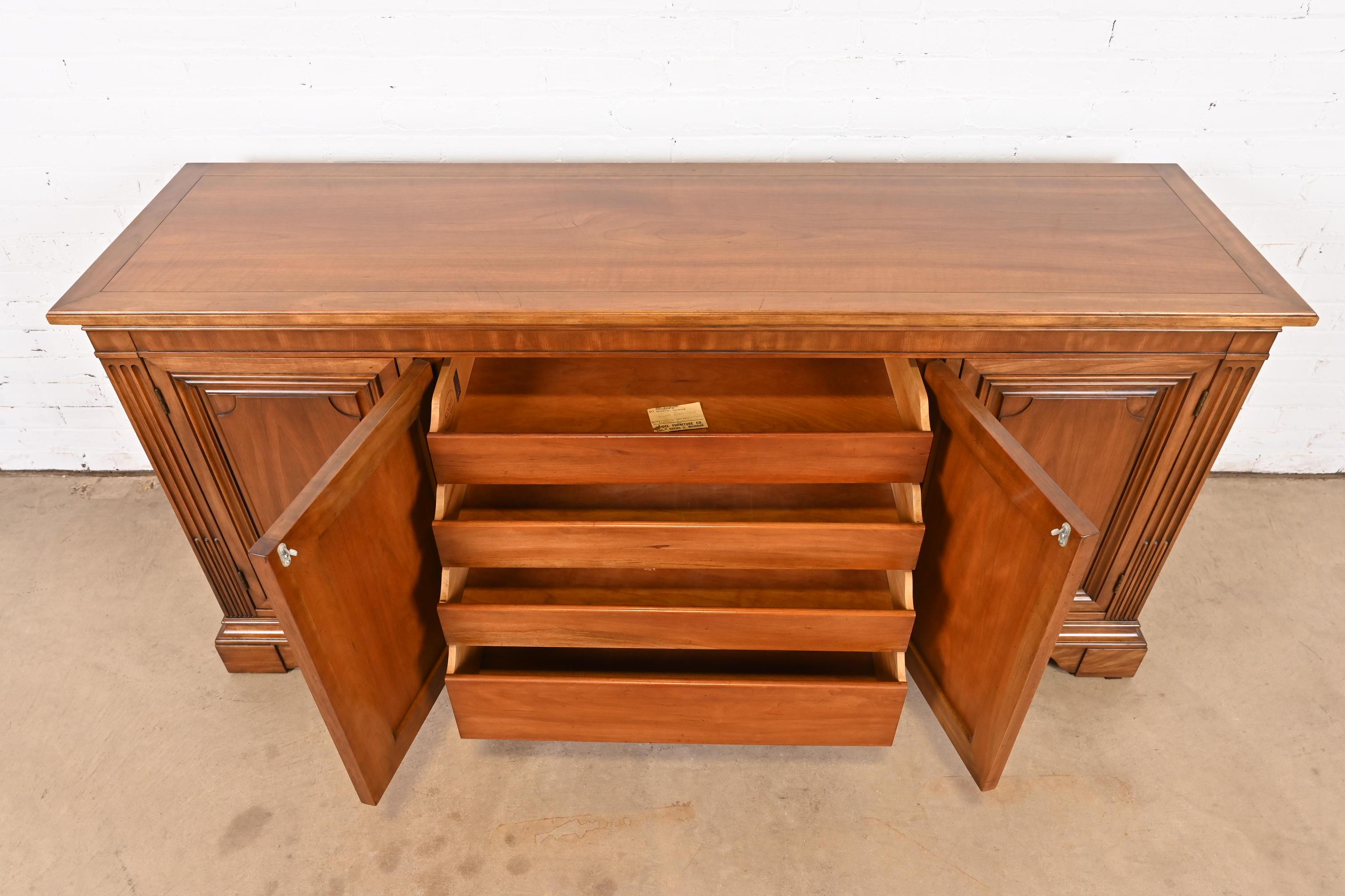 Kindel Furniture French Regency Louis Philippe Cherry Wood Sideboard, 1960s For Sale 5