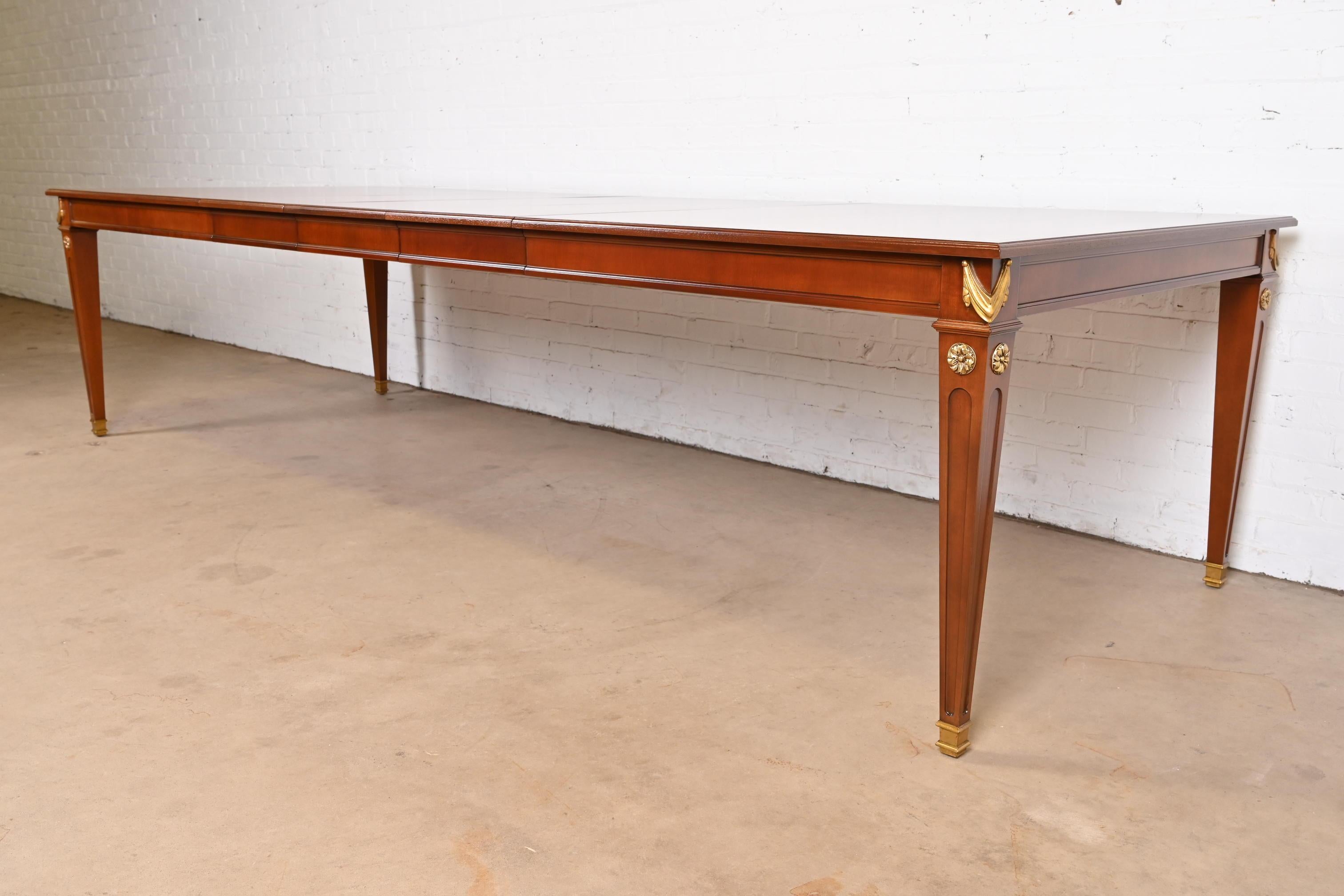 20th Century Kindel Furniture French Regency Louis XVI Banded Mahogany Extension Dining Table