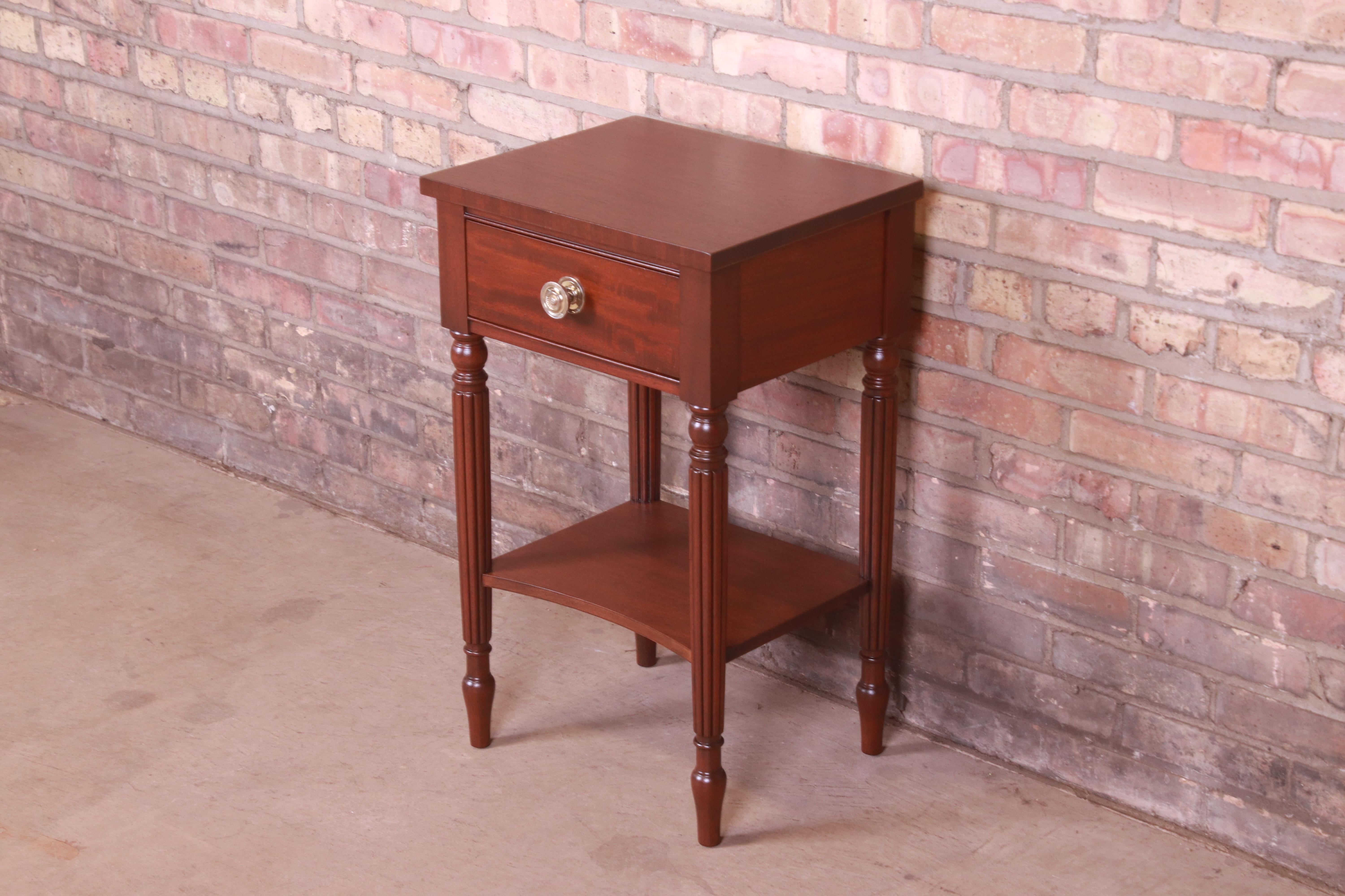 20th Century Kindel Furniture French Regency Louis XVI Bedside Table, Newly Refinished