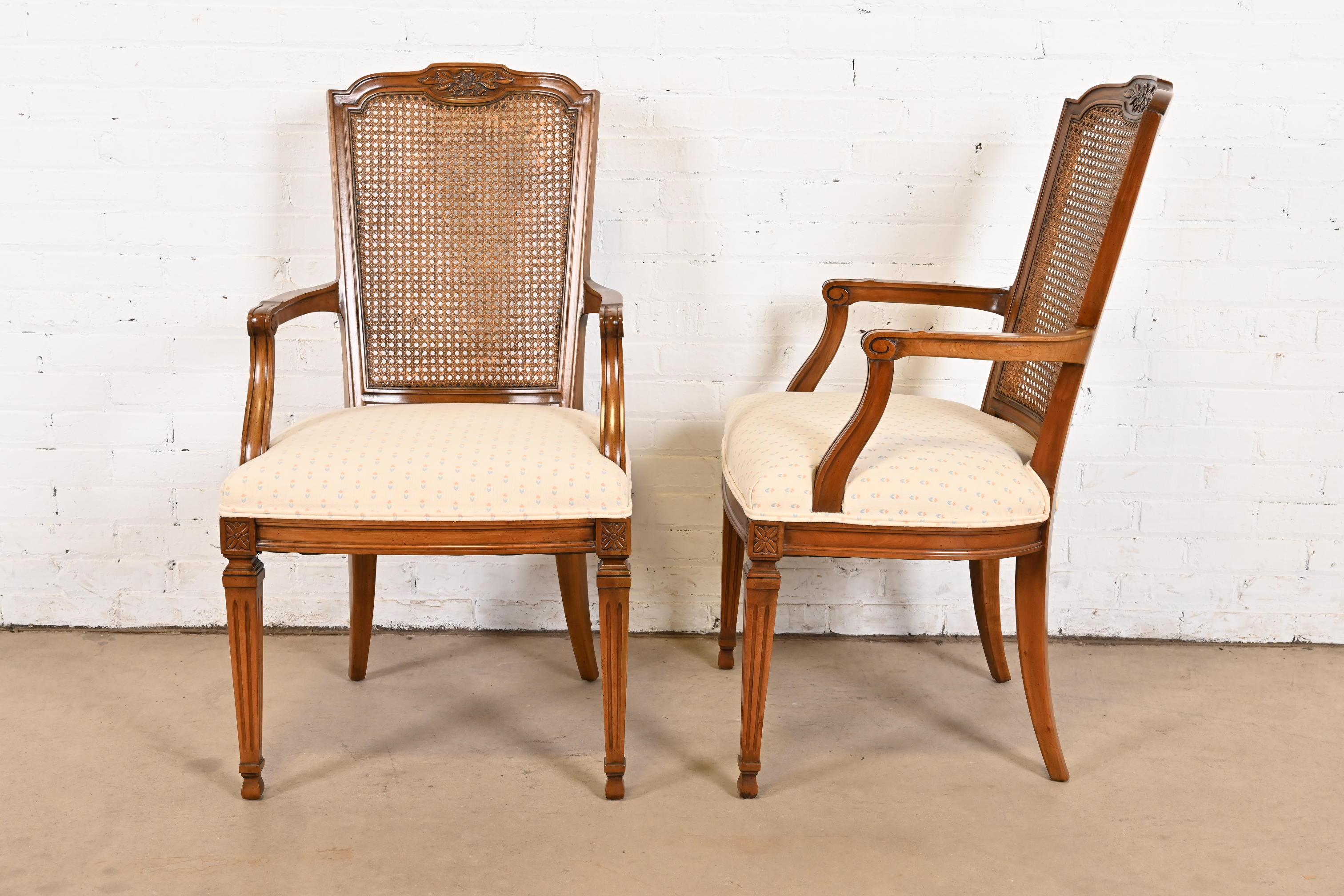 Kindel Furniture French Regency Louis XVI Carved Cherry Wood Dining Chairs 6