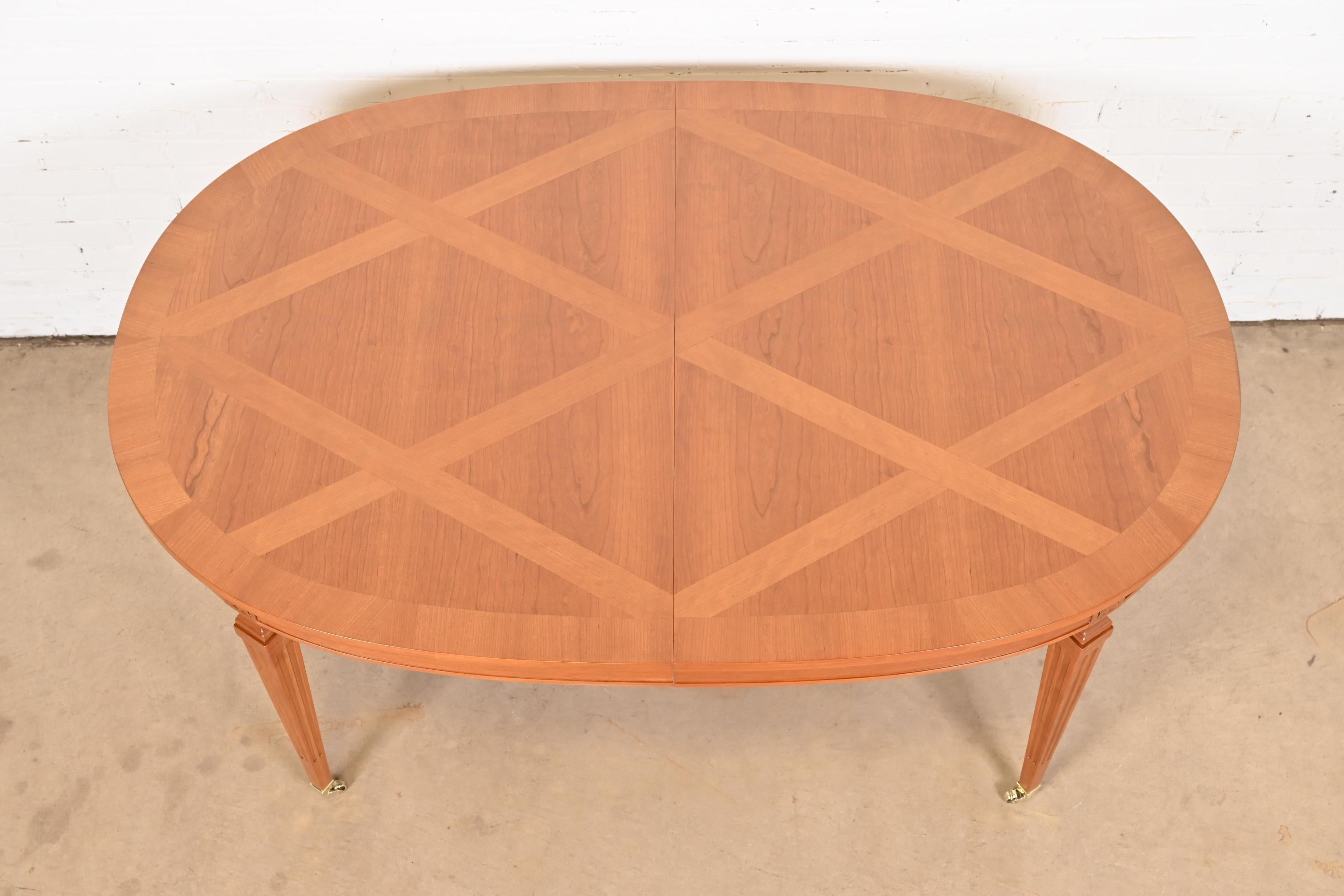 Kindel Furniture French Regency Louis XVI Cherry Dining Table, Newly Refinished 7