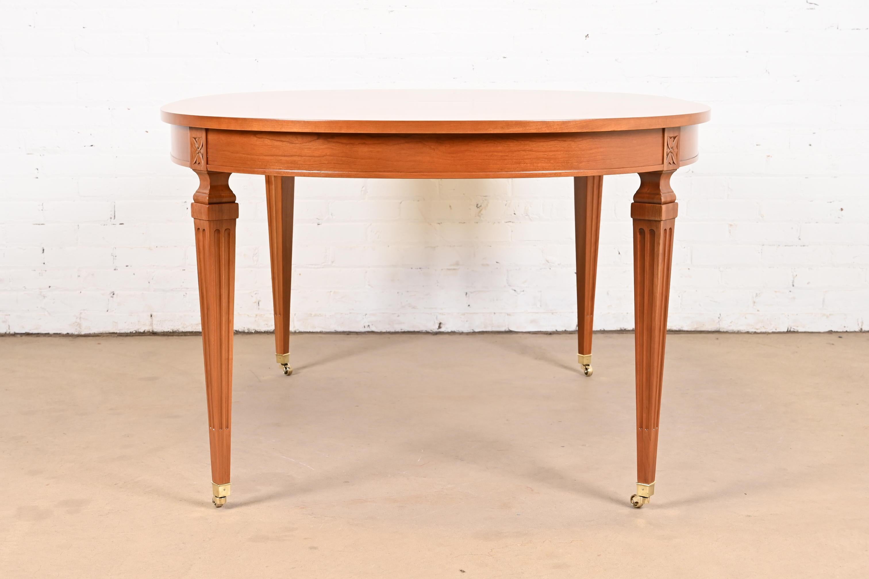 Kindel Furniture French Regency Louis XVI Cherry Dining Table, Newly Refinished For Sale 8