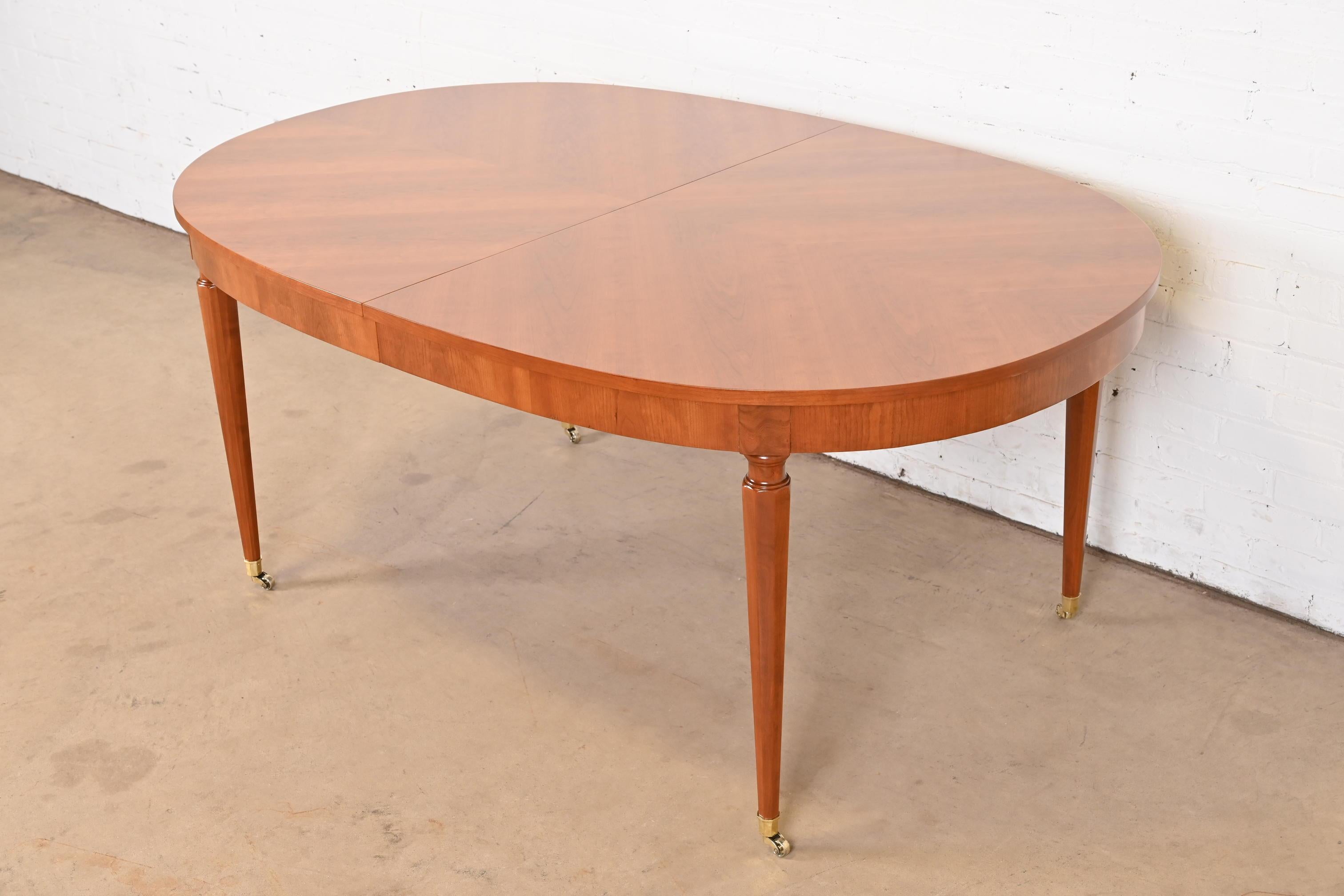 Kindel Furniture French Regency Louis XVI Cherry Wood Dining Table, Refinished For Sale 7