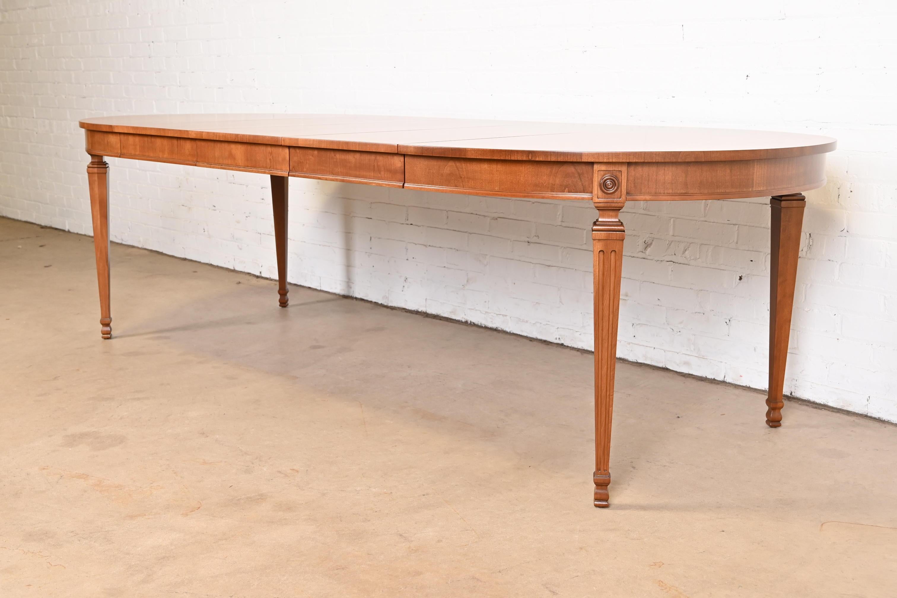 Mid-20th Century Kindel Furniture French Regency Louis XVI Cherry Wood Dining Table, Refinished