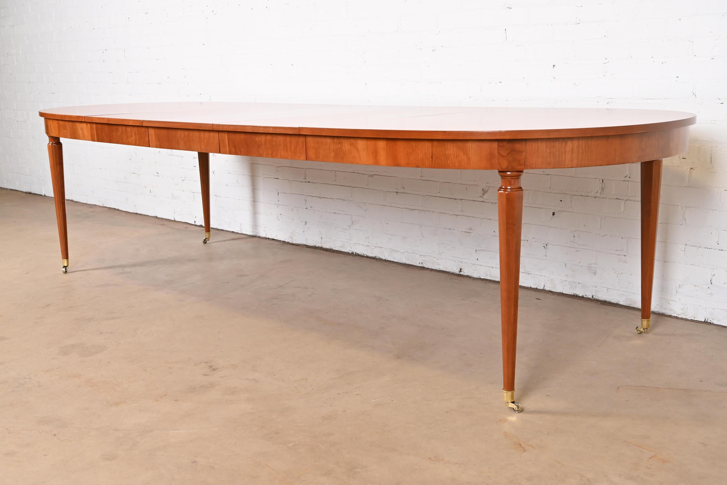 Mid-20th Century Kindel Furniture French Regency Louis XVI Cherry Wood Dining Table, Refinished For Sale