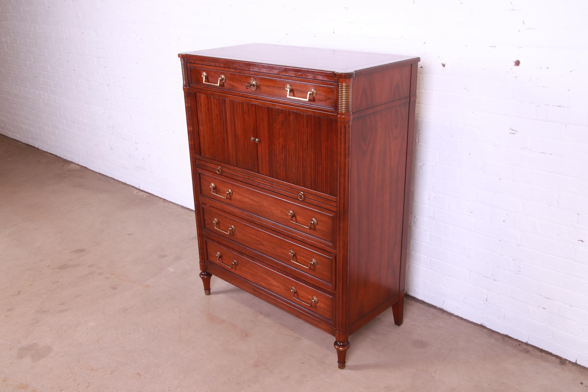 Kindel Furniture French Regency Louis XVI Cherry Wood Gentleman's Chest In Good Condition In South Bend, IN