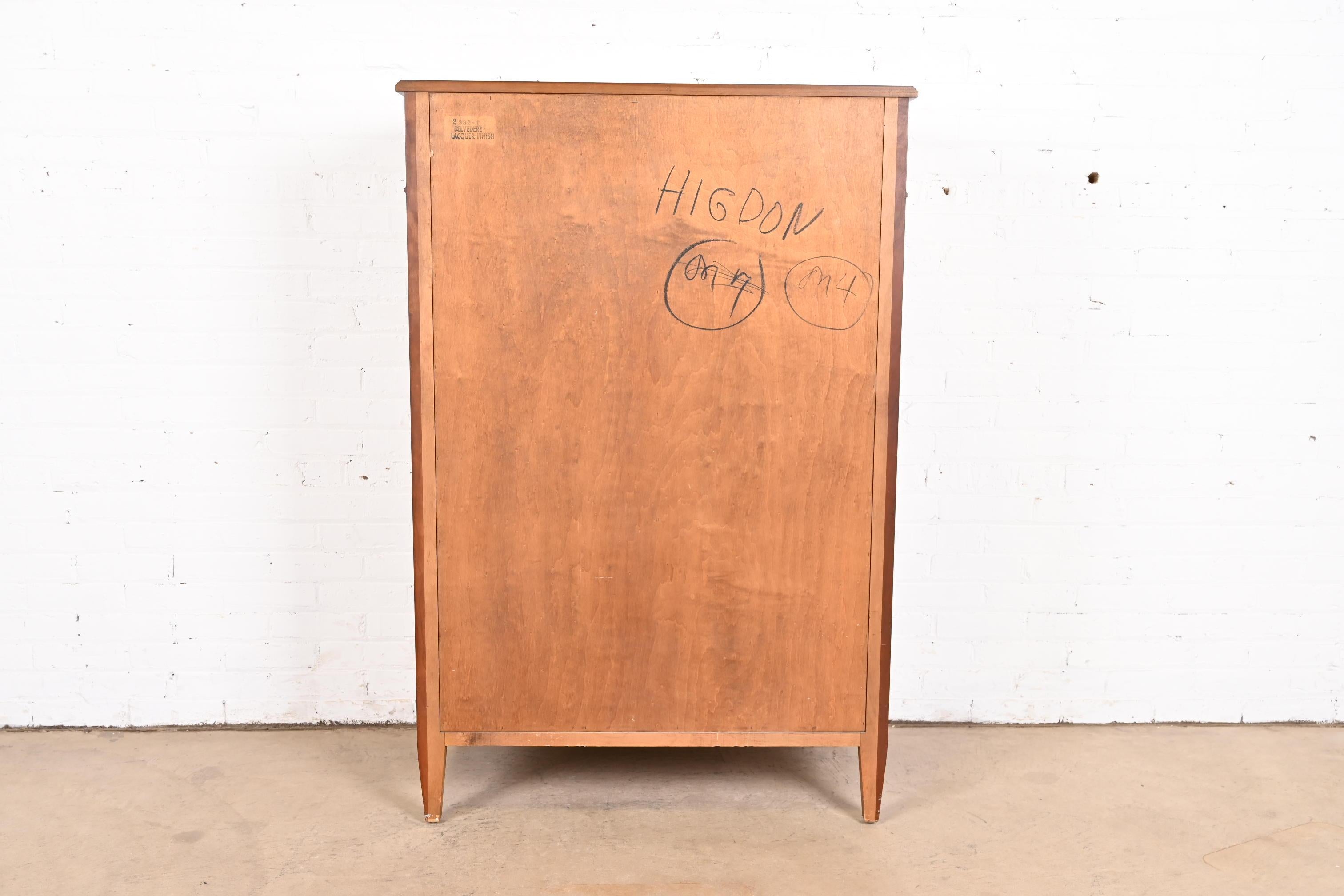 Kindel Furniture French Regency Louis XVI Cherry Wood Highboy Dresser, 1960s 4