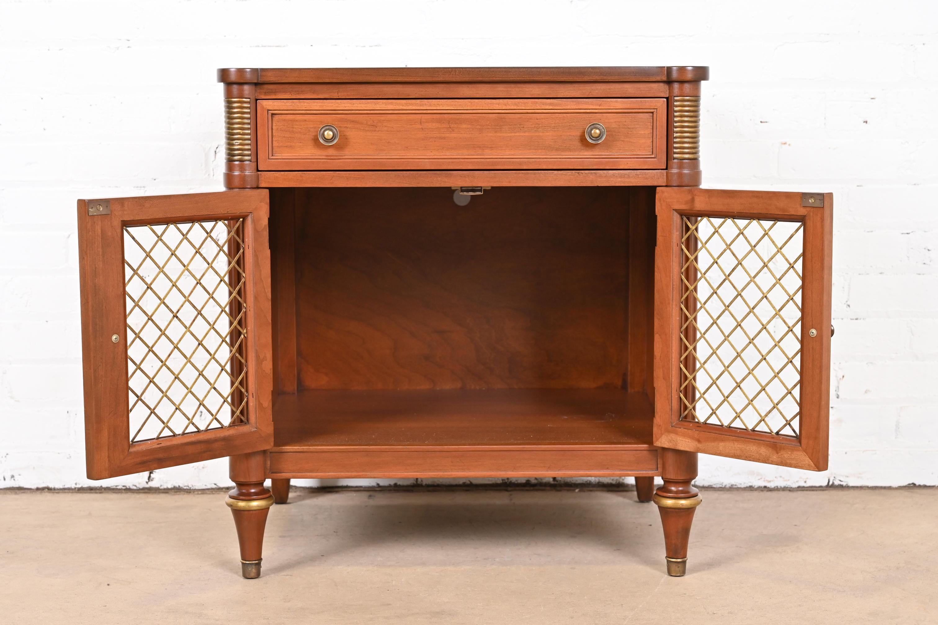 Kindel Furniture French Regency Louis XVI Cherry Wood Nightstand, Refinished For Sale 7