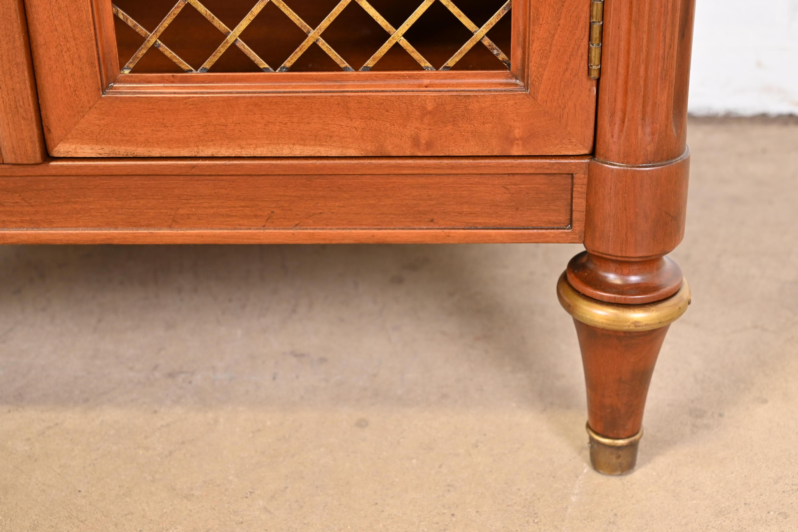 Kindel Furniture French Regency Louis XVI Cherry Wood Nightstand, Refinished For Sale 9