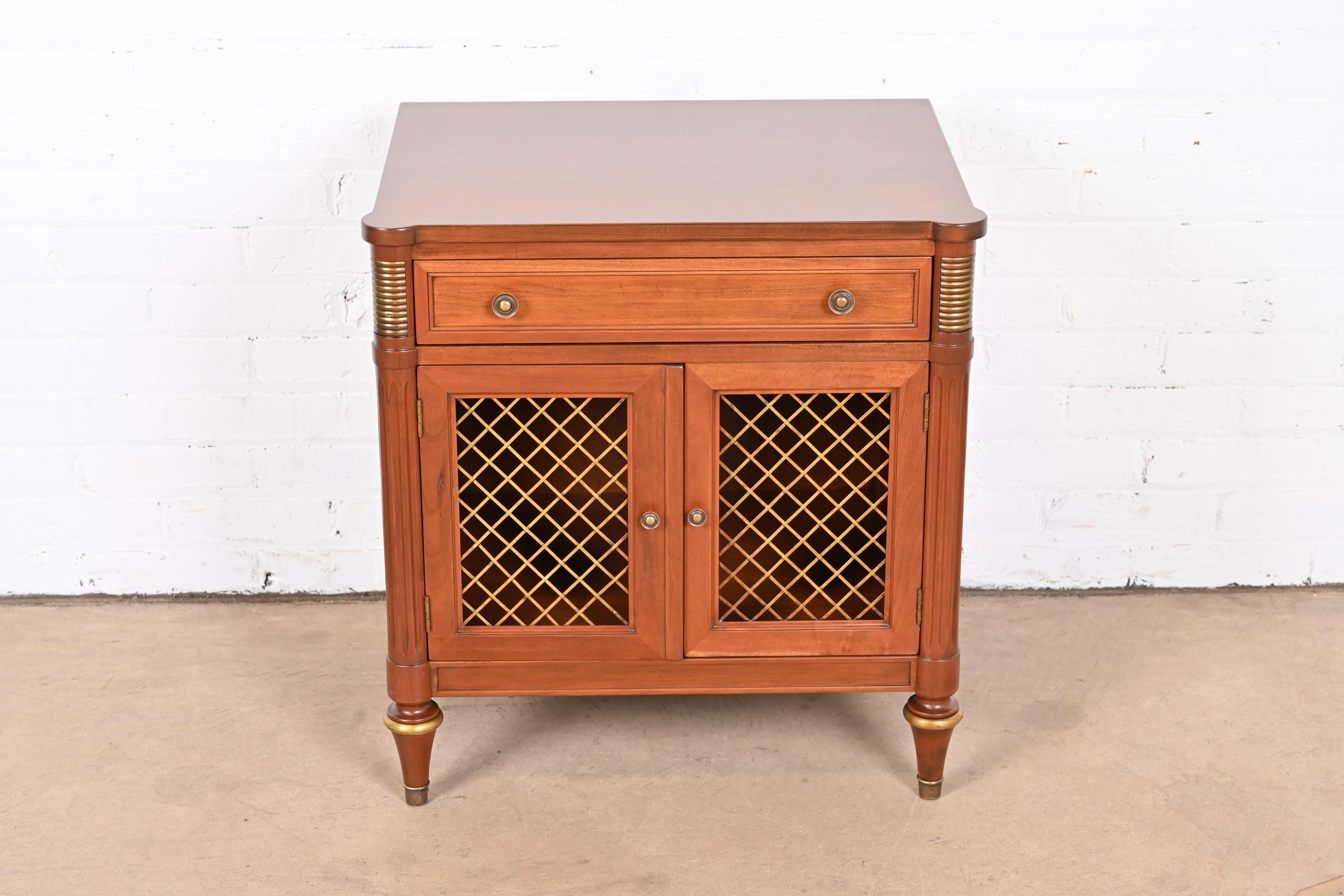 American Kindel Furniture French Regency Louis XVI Cherry Wood Nightstand, Refinished For Sale