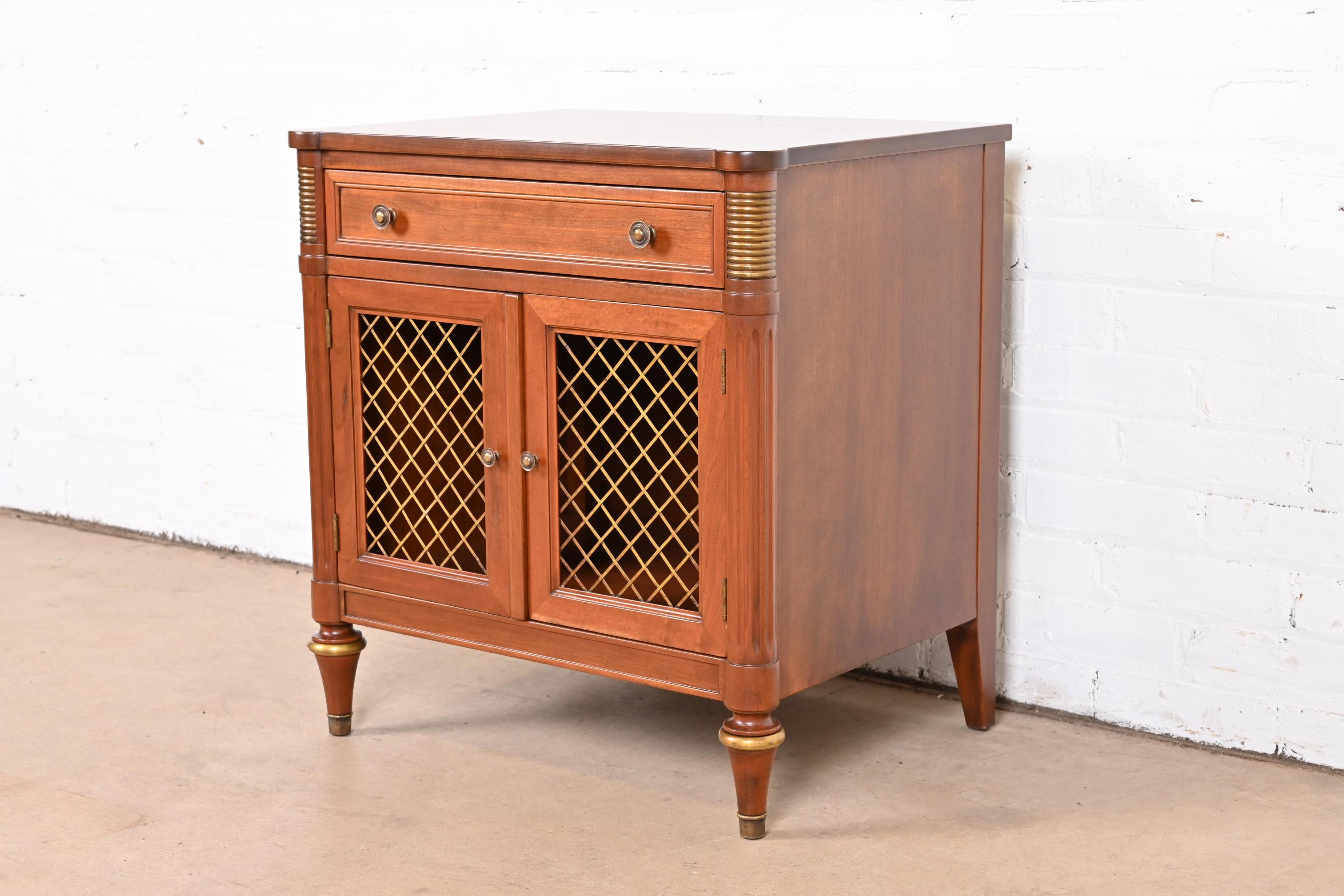 20th Century Kindel Furniture French Regency Louis XVI Cherry Wood Nightstand, Refinished For Sale